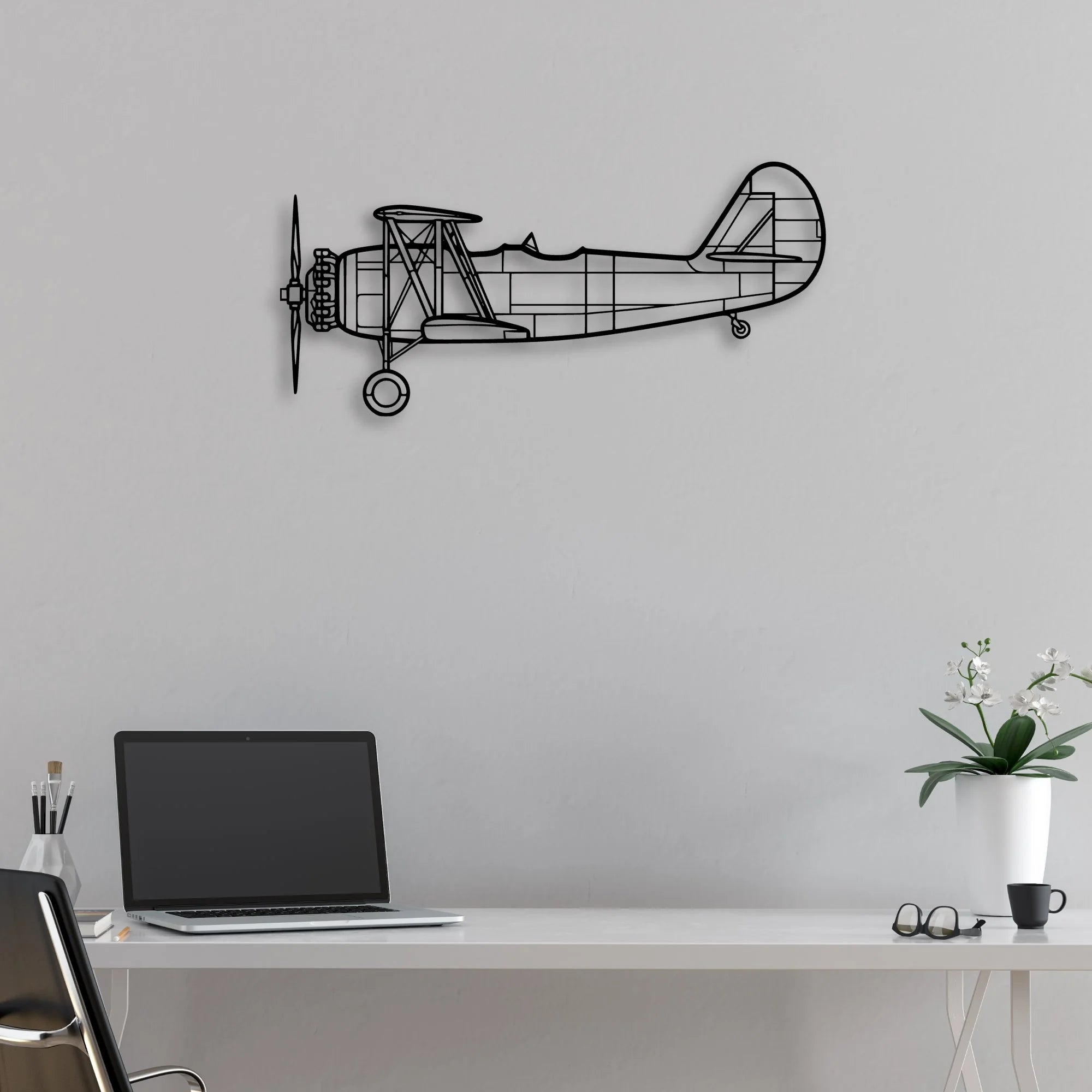 KC-46 Classic Aircraft Silhouette Metal Wall Art - Aviation Hangar Decor