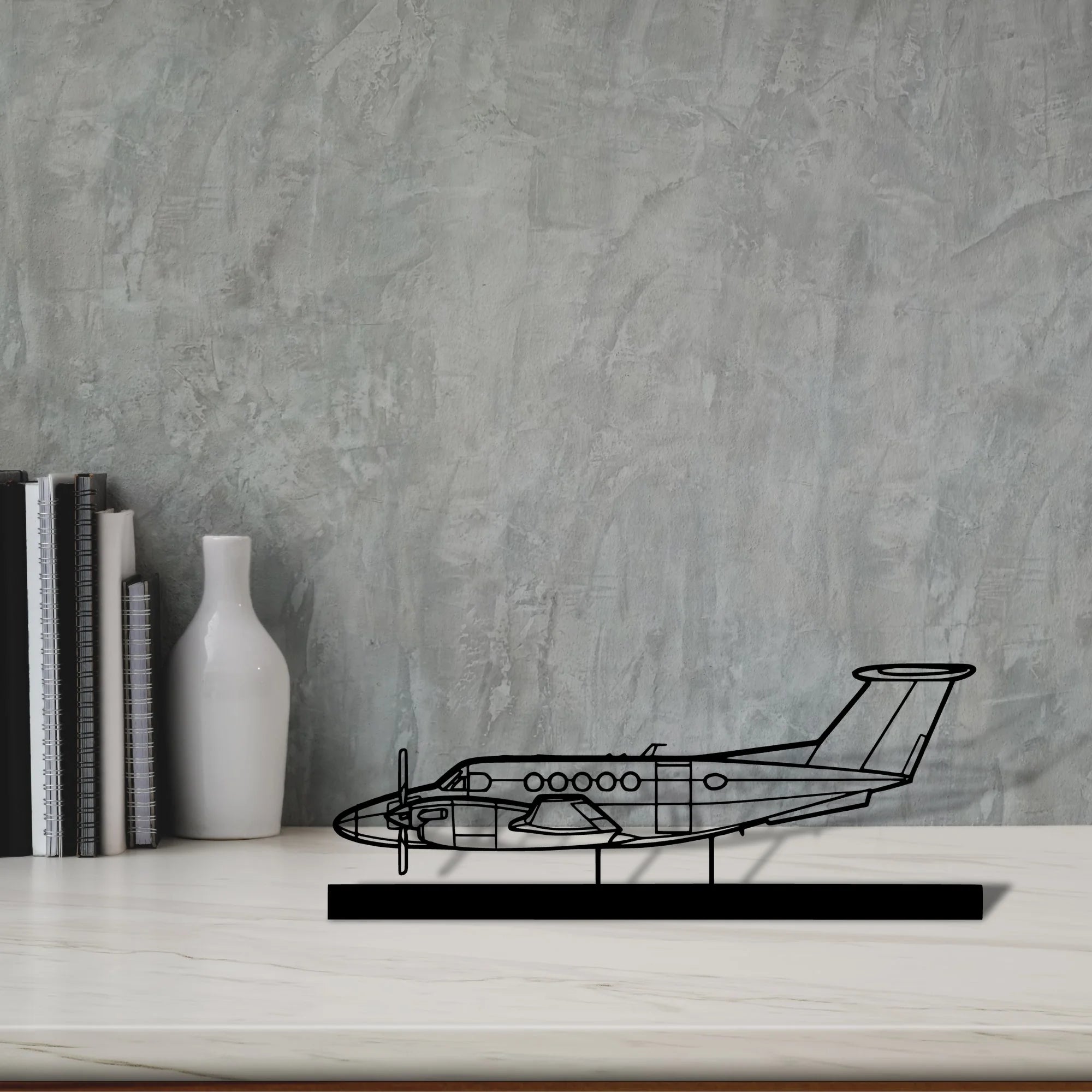 king-air-b200 Silhouette Metal Art Stand - Aero Silhouette