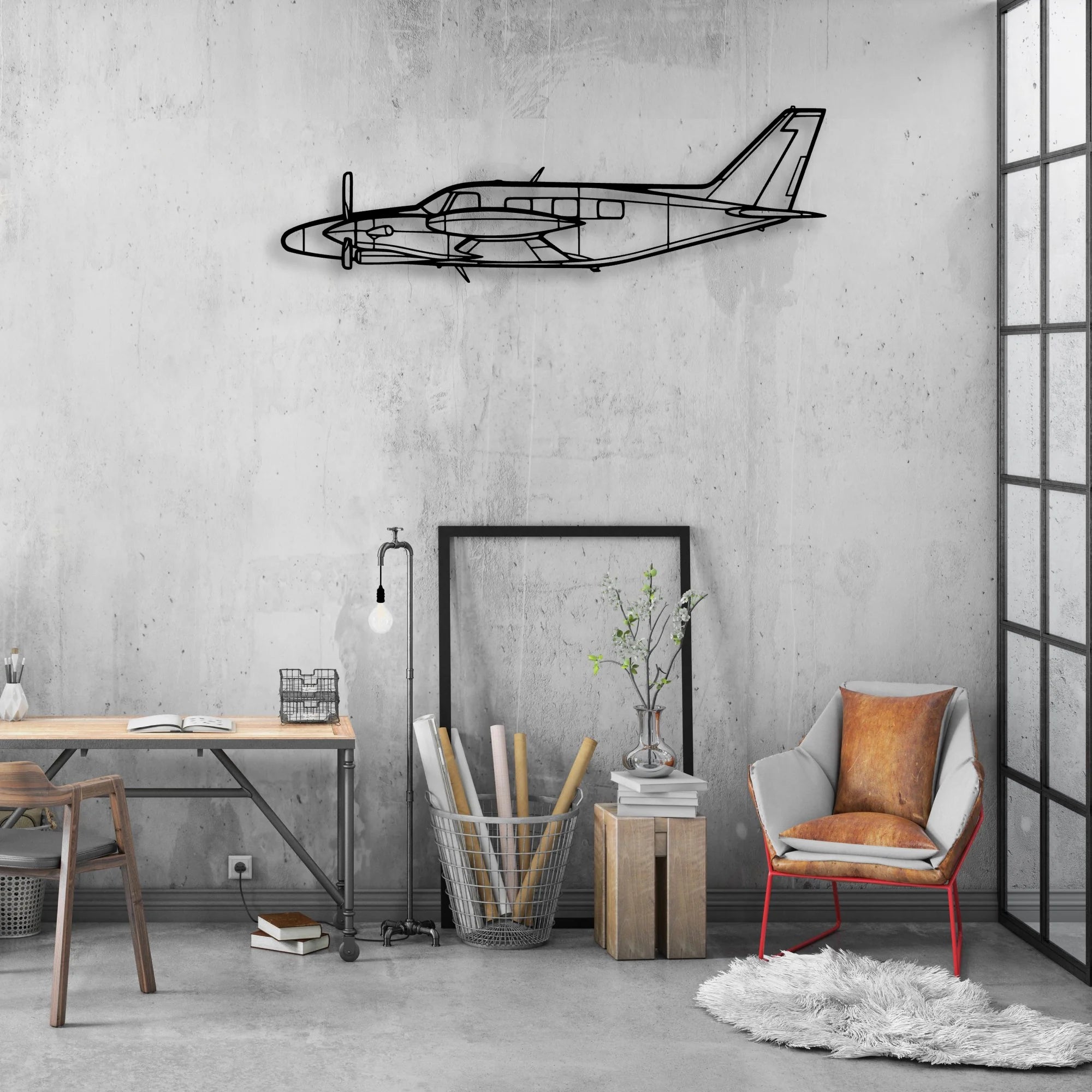 King Air C90 GTX Classic Aircraft Silhouette Metal Wall Art - Aviation Hangar Decor