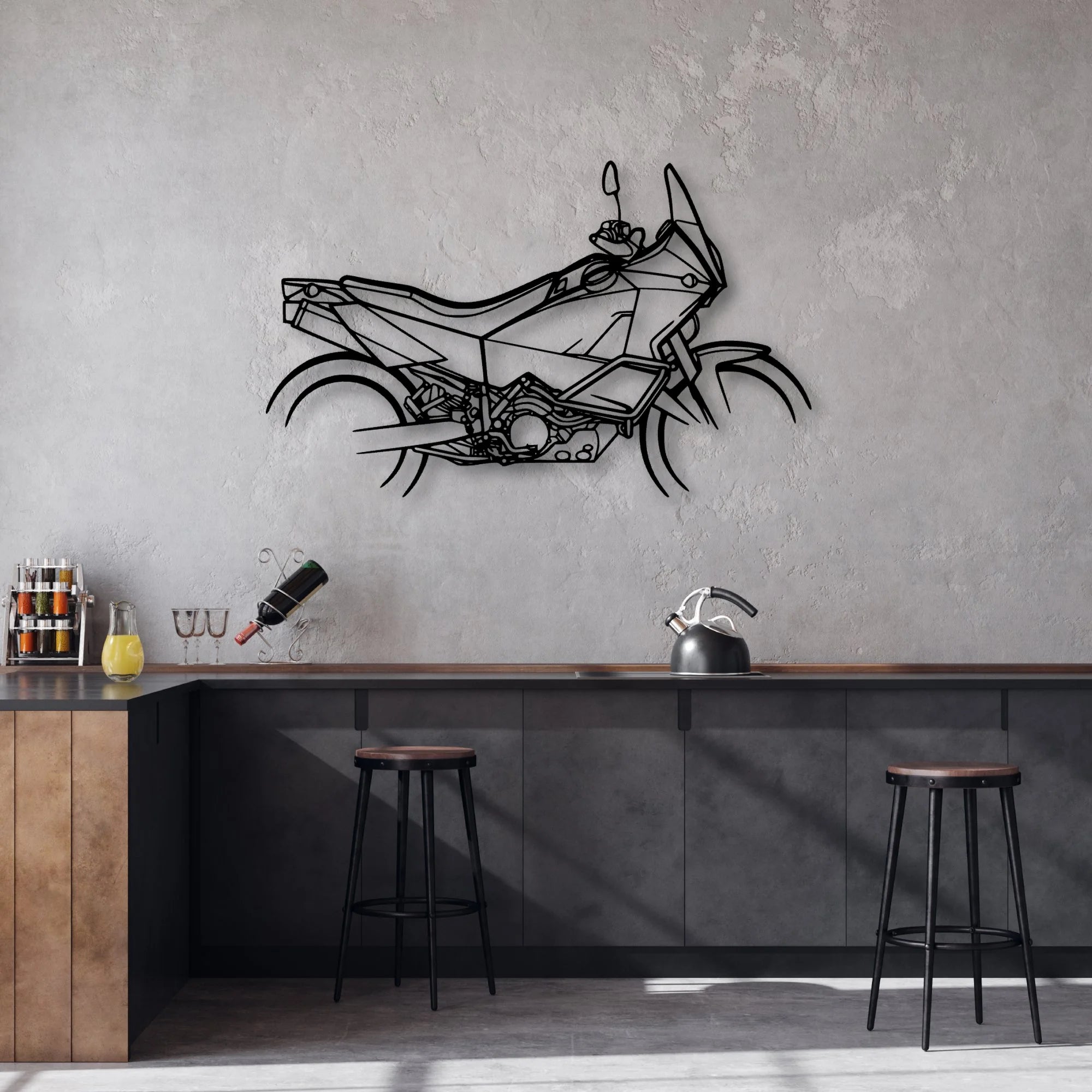 KTM 990 Classic Motorcycle Silhouette Metal Wall Art - Moto Garage Decor