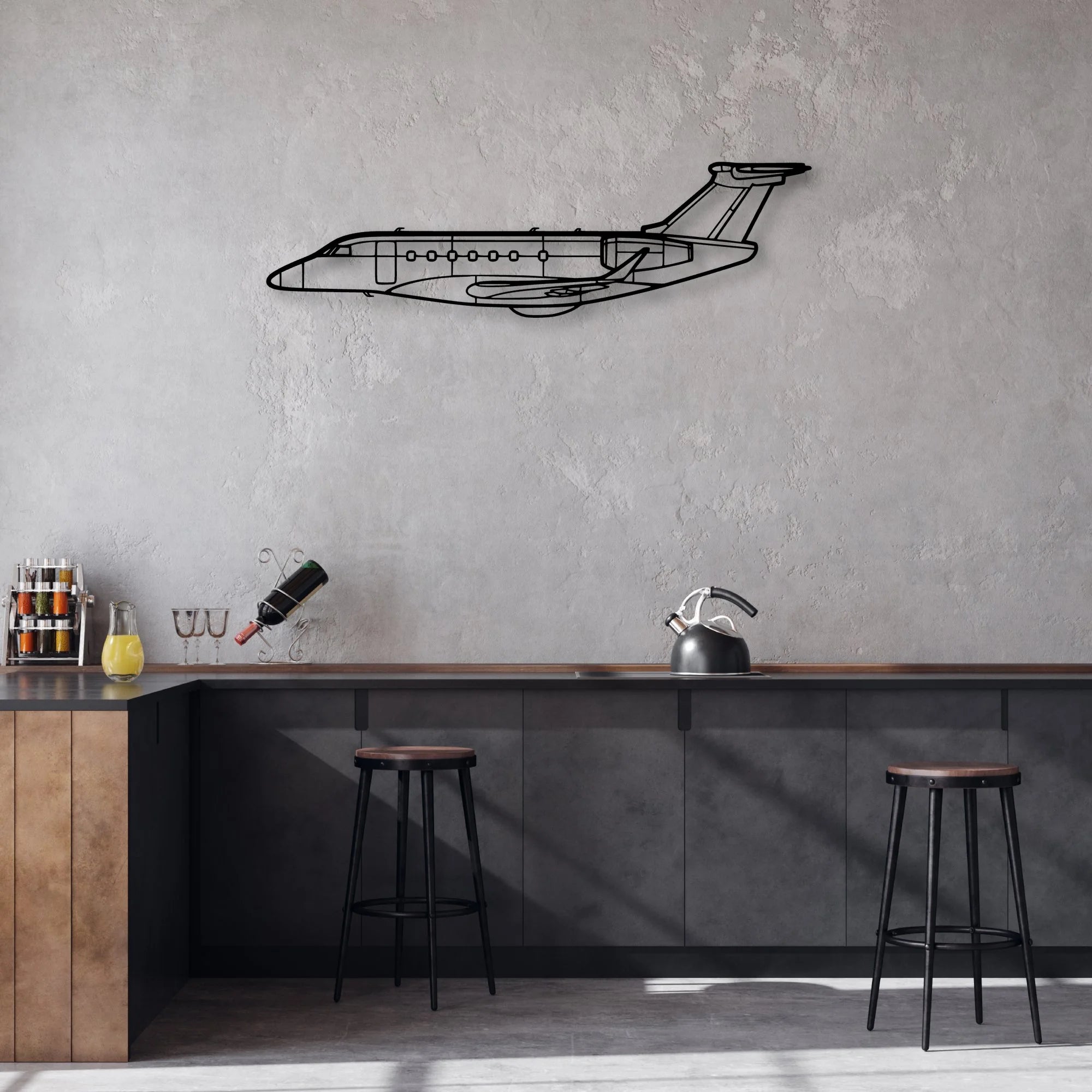 Lancair IV P Classic Aircraft Silhouette Metal Wall Art - Aviation Hangar Decor