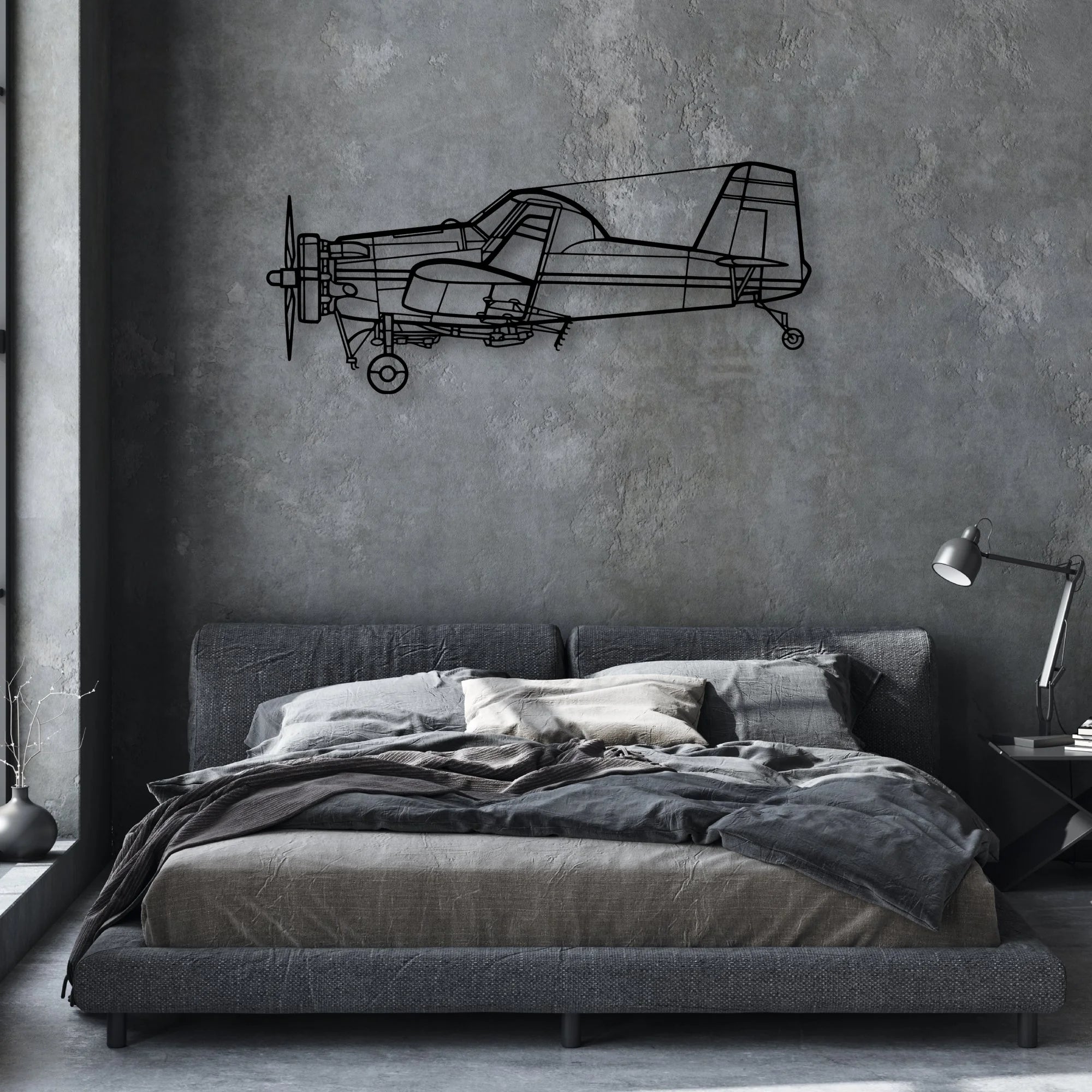 Luscombe 8A Classic Aircraft Silhouette Metal Wall Art - Aviation Hangar Decor