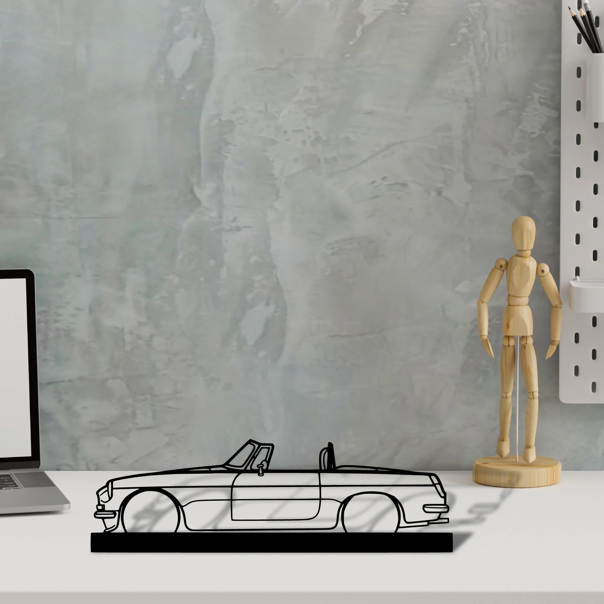 mgb-roadster-1969 Silhouette Metal Art Stand - Aero Silhouette