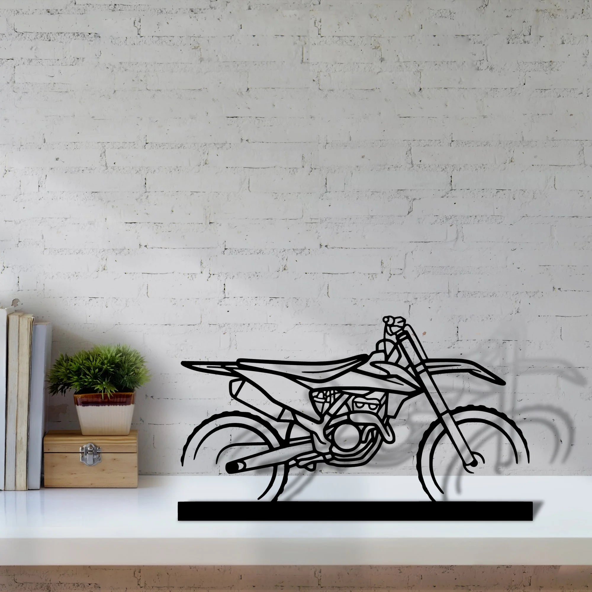 motocross Silhouette Metal Art Stand - Aero Silhouette