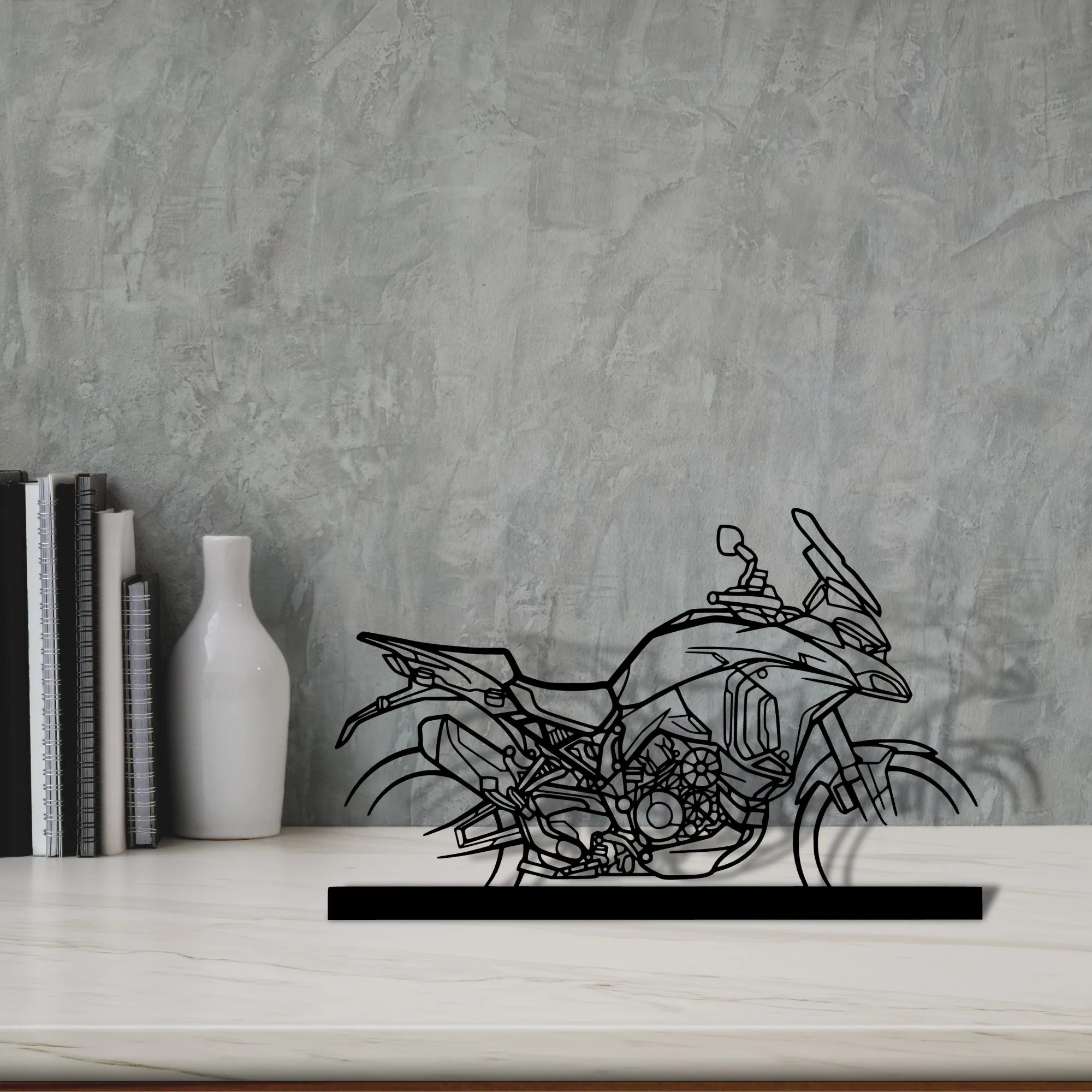 multistrada-v4s Silhouette Metal Art Stand - Aero Silhouette