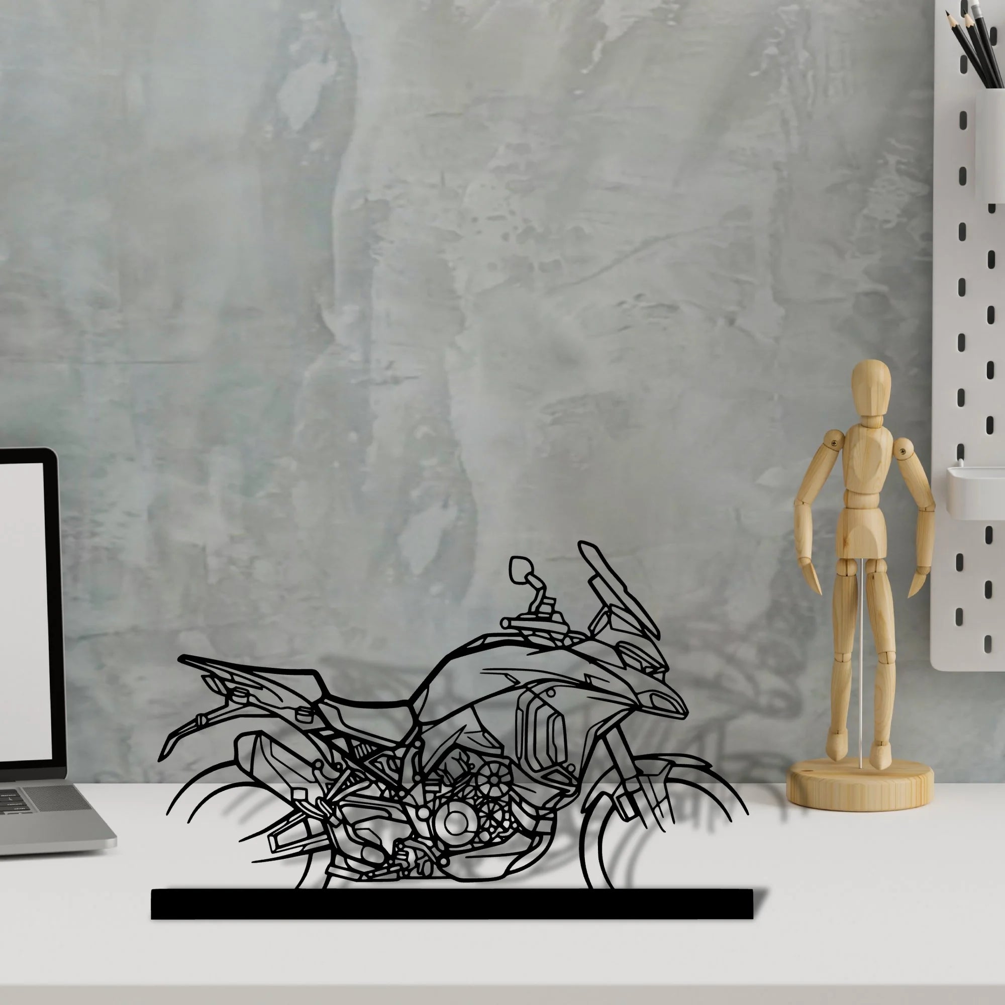 multistrada-v4s Silhouette Metal Art Stand - Aero Silhouette