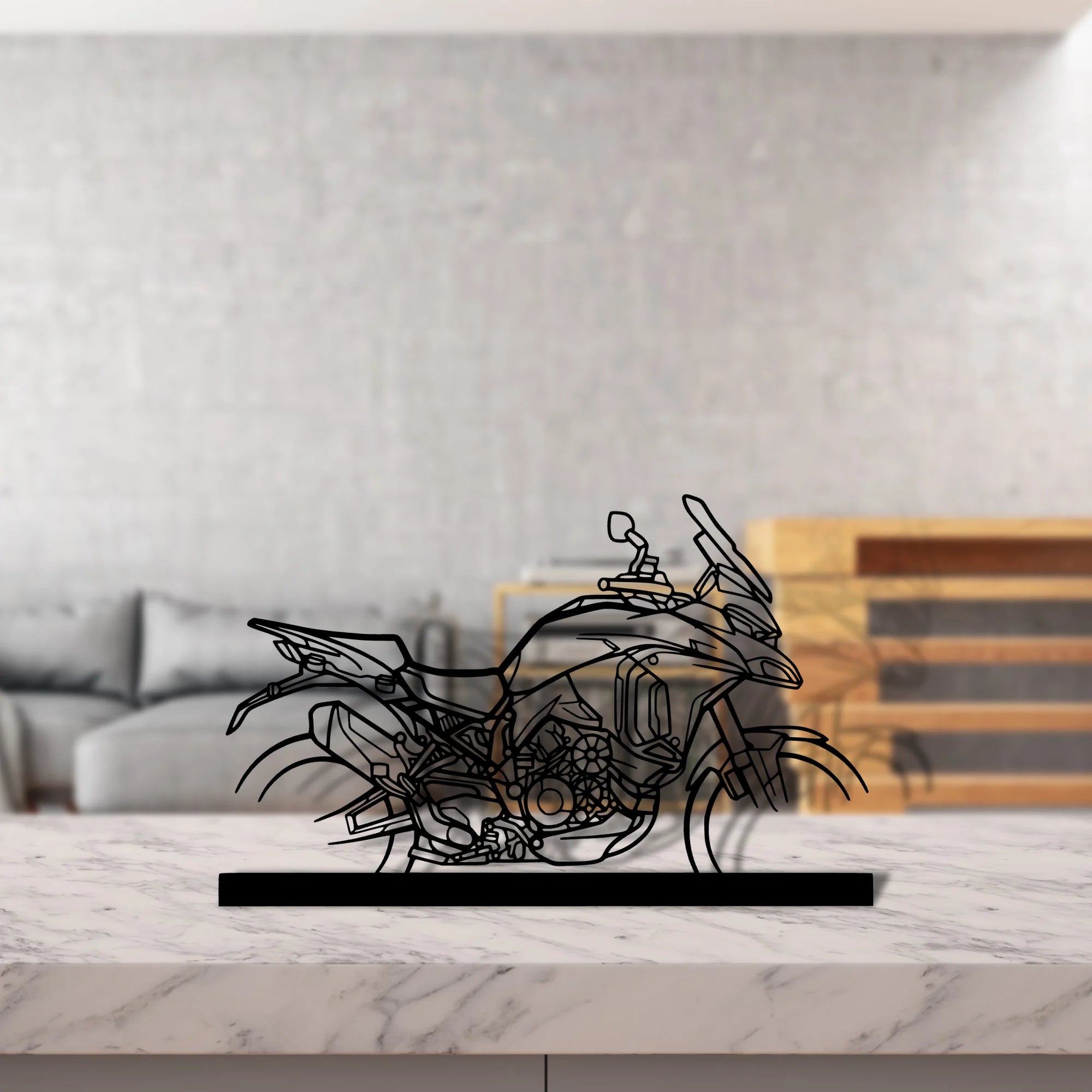 multistrada-v4s Silhouette Metal Art Stand - Aero Silhouette