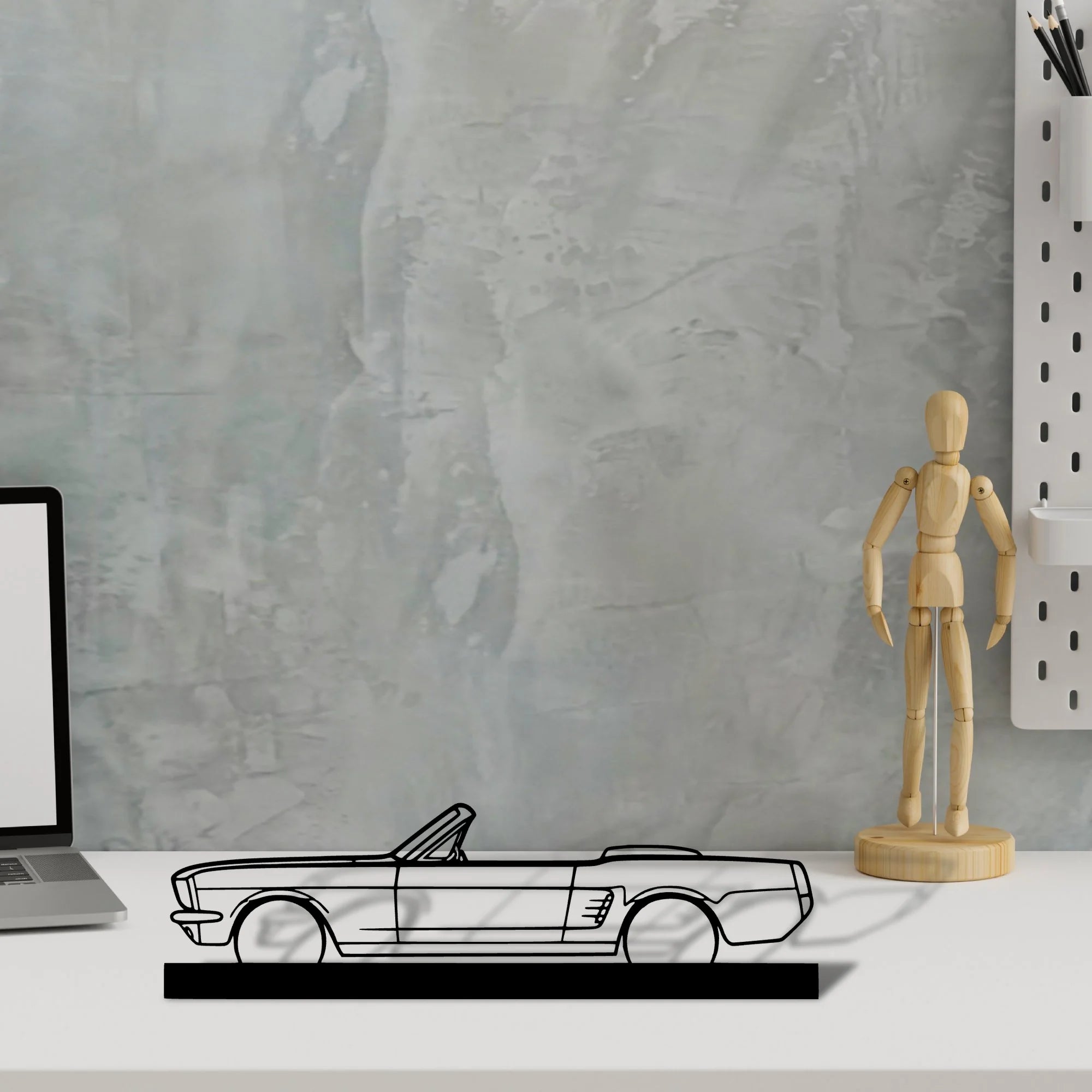 mustang-1966-convertible Silhouette Metal Art Stand - Aero Silhouette