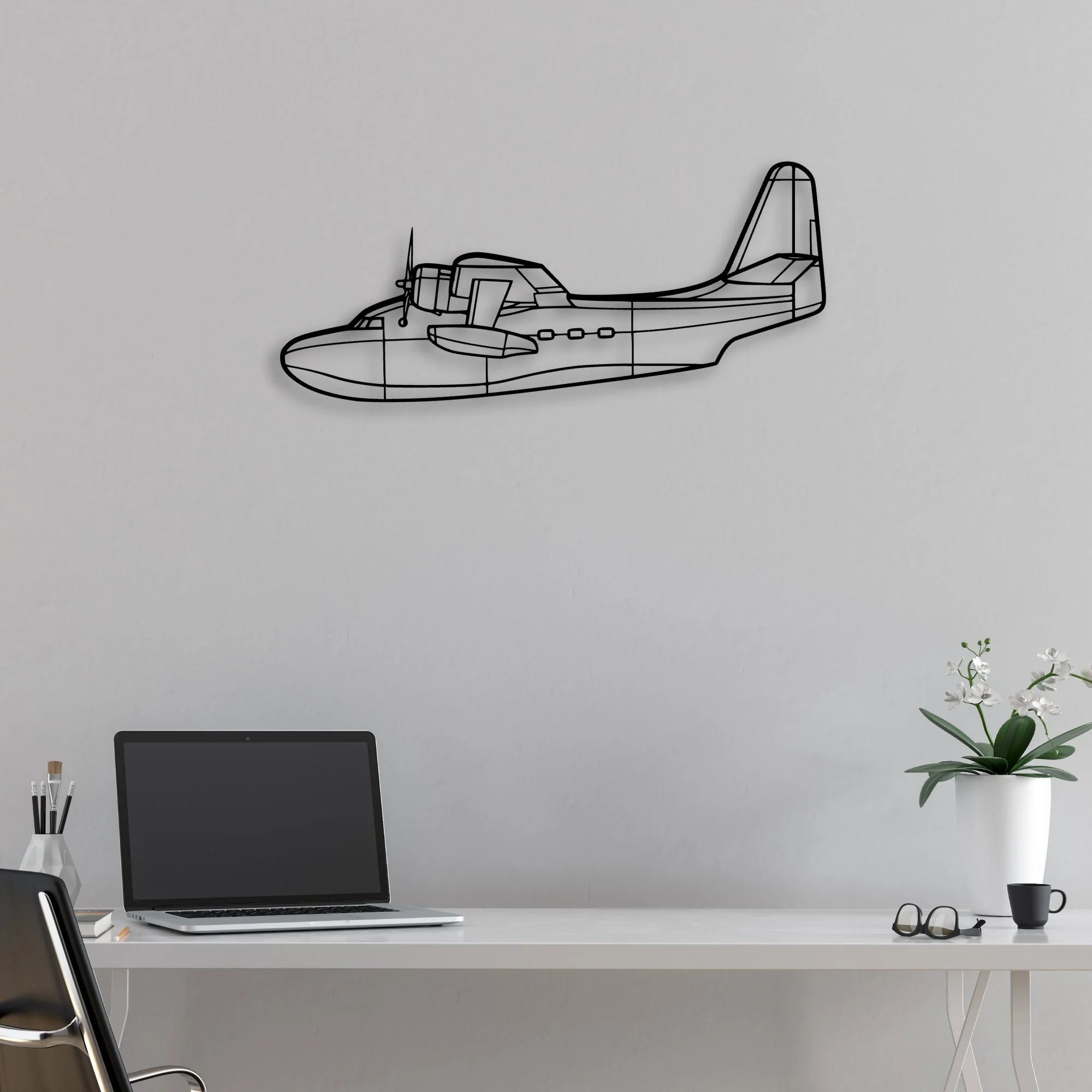 MV-22 Osprey Classic Aircraft Silhouette Metal Wall Art - Aviation Hangar Decor