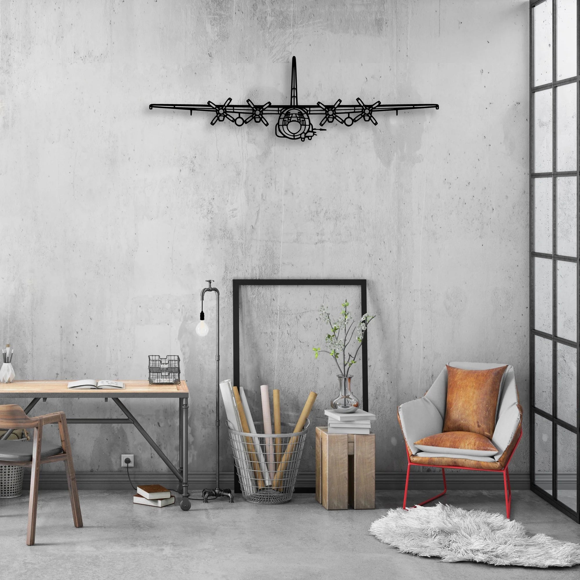 N3N 3 Classic Aircraft Silhouette Metal Wall Art - Aviation Hangar Decor