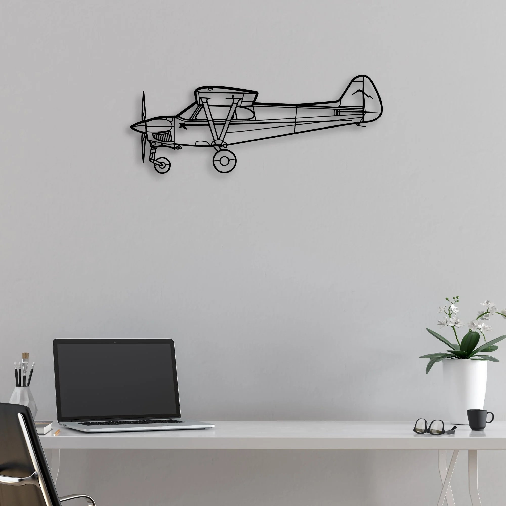 Nxcub Classic Aircraft Silhouette Metal Wall Art - Aviation Hangar Decor