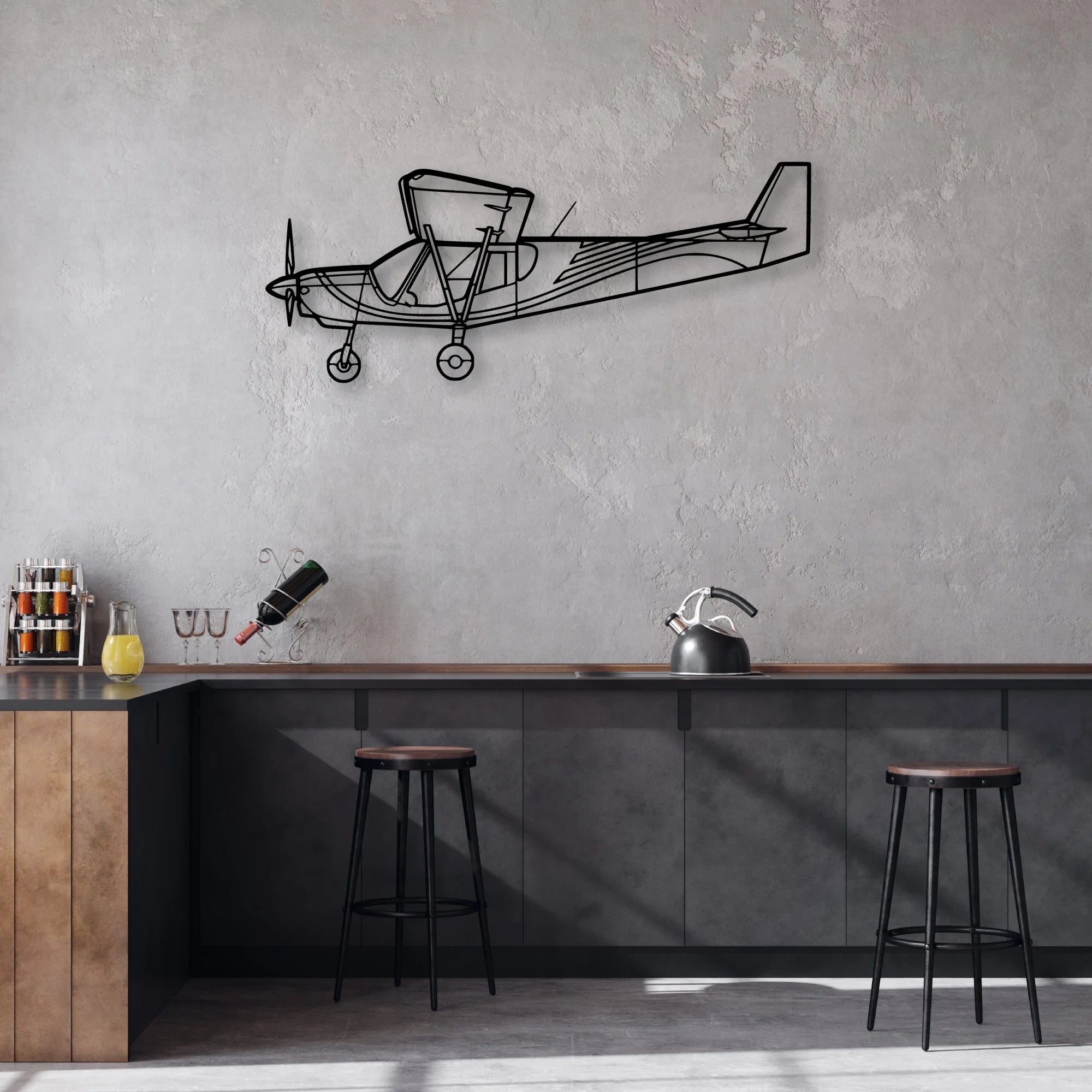 PA-24 Comanche Classic Aircraft Silhouette Metal Wall Art - Aviation Hangar Decor