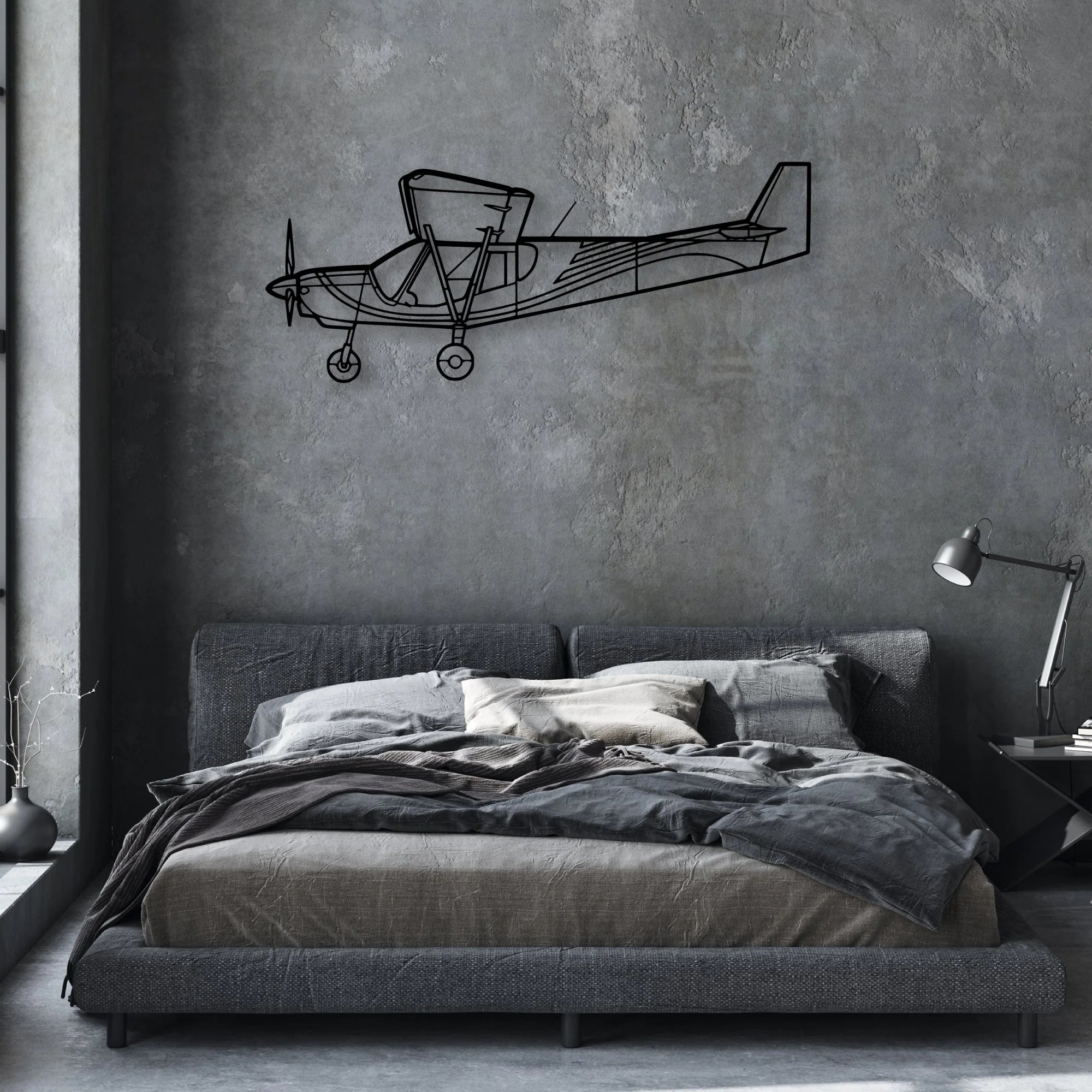 PA-24 Comanche Classic Aircraft Silhouette Metal Wall Art - Aviation Hangar Decor