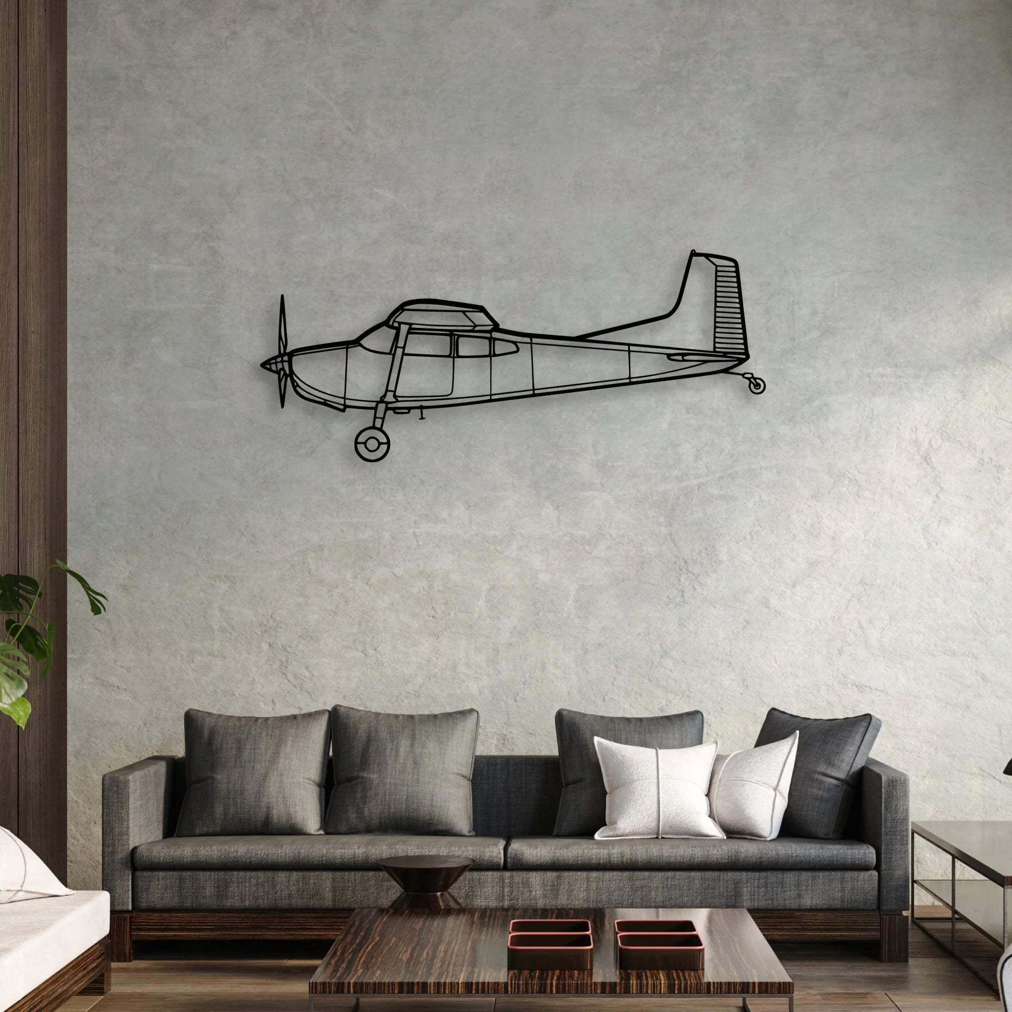 PA-28 Classic Aircraft Silhouette Metal Wall Art - Aviation Hangar Decor