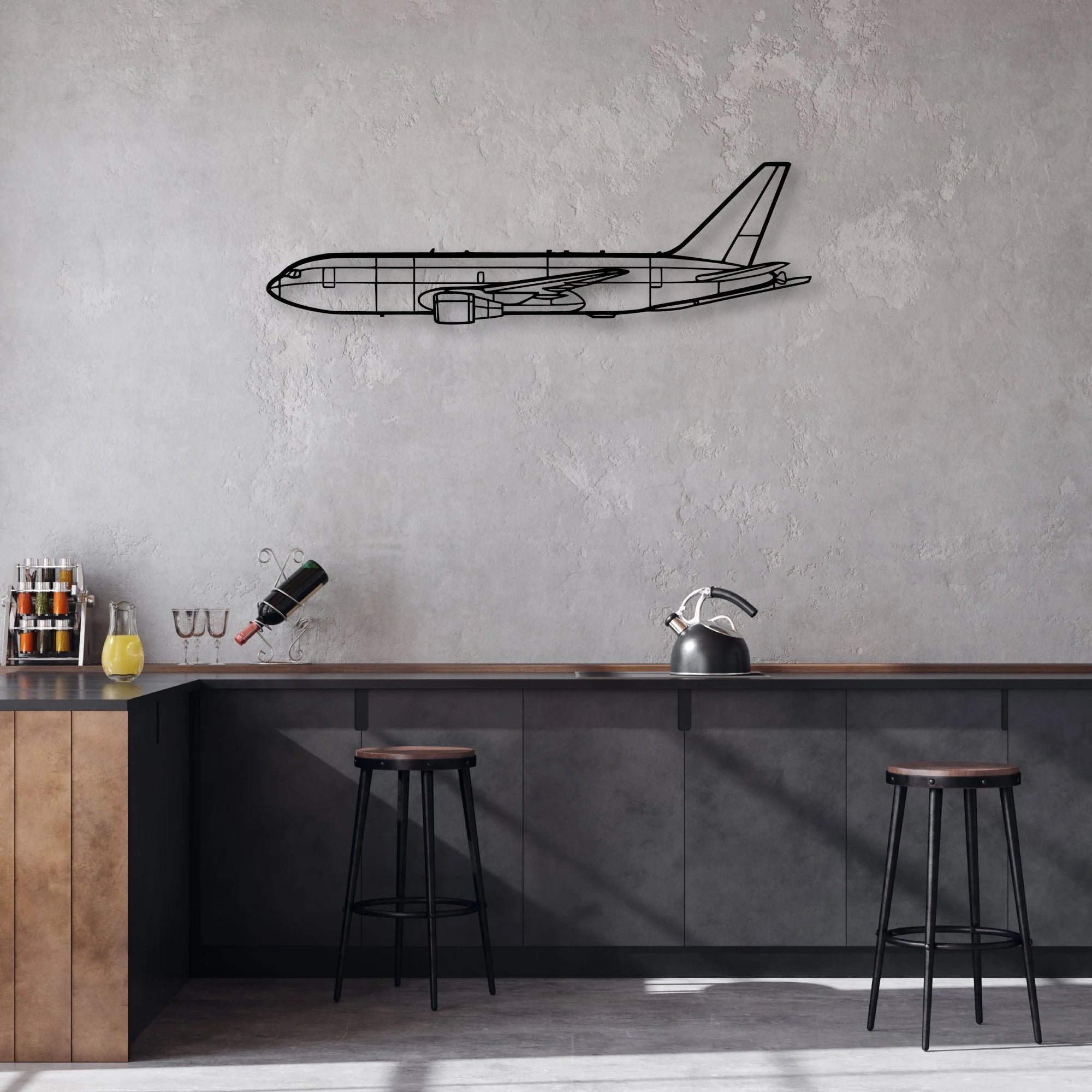 PA-38 Tomahawk Classic Aircraft Silhouette Metal Wall Art - Aviation Hangar Decor
