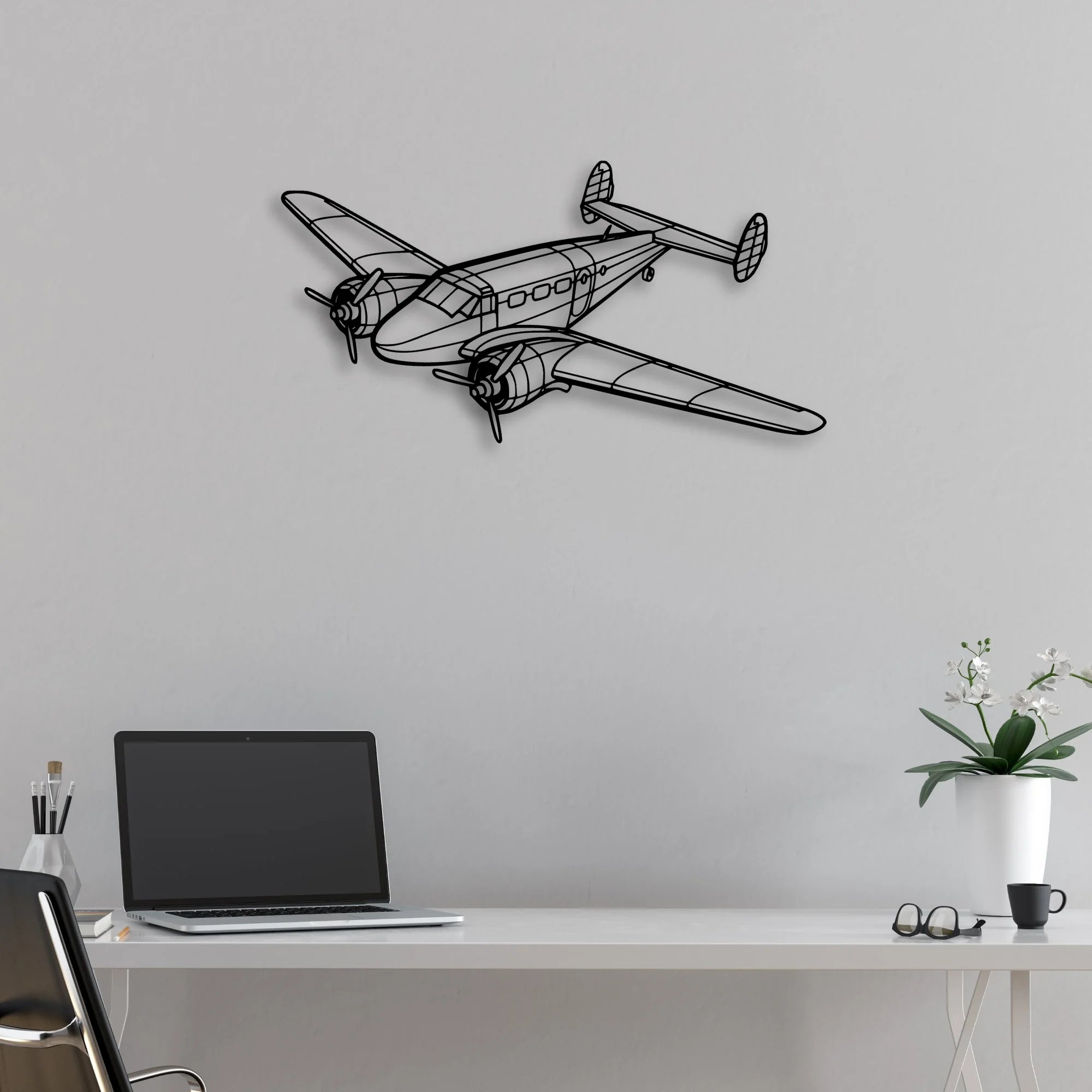 PA-46 350P Malibu Mirage Classic Aircraft Silhouette Metal Wall Art - Aviation Hangar Decor