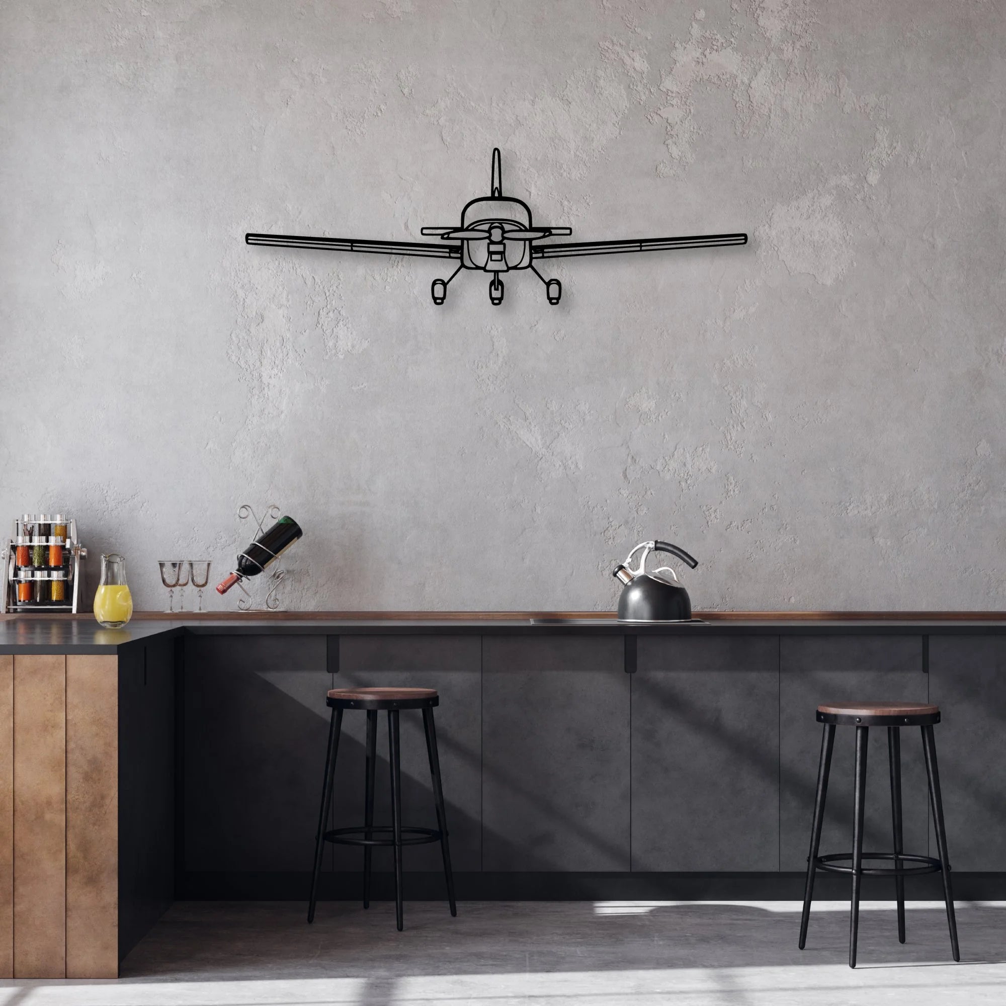 PC-6 B2 H2 Turbo Porter Classic Aircraft Silhouette Metal Wall Art - Aviation Hangar Decor