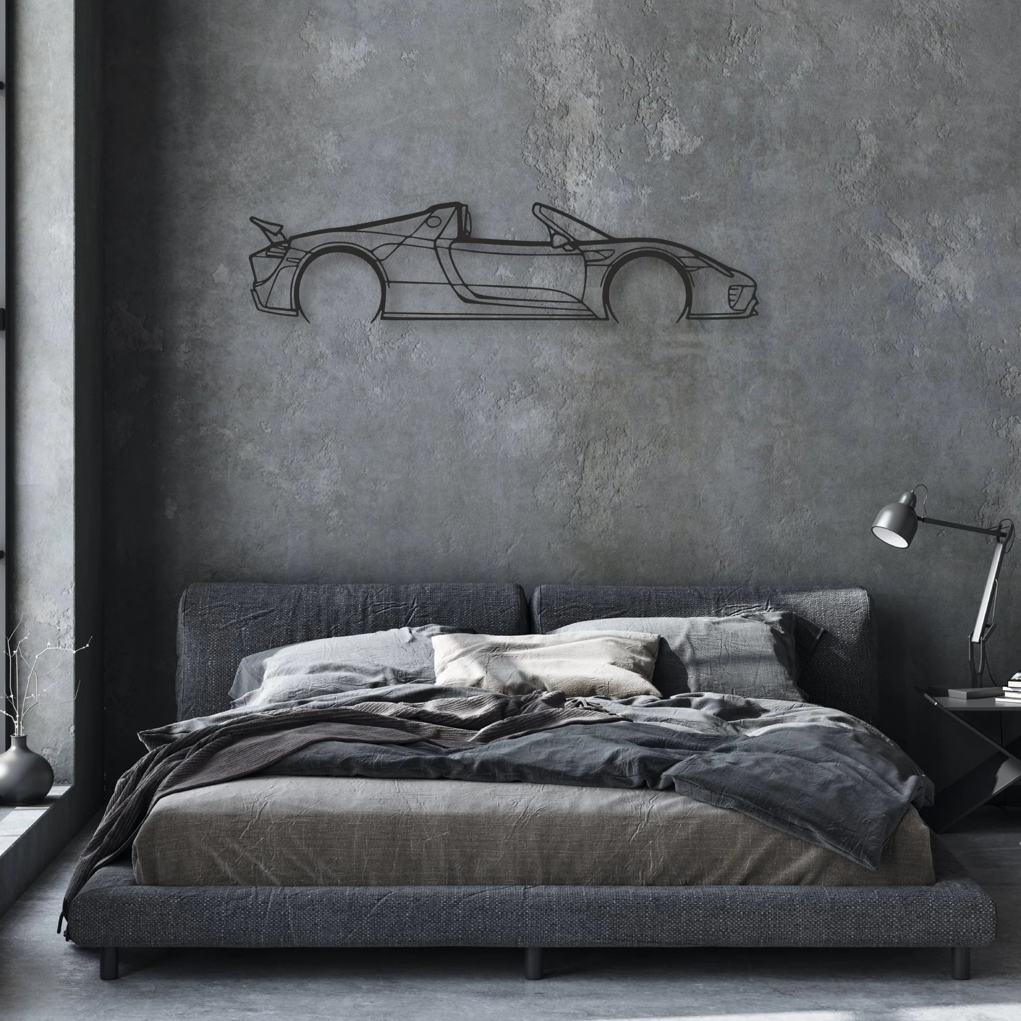 porsche 918 spider Classic Silhouette Metal Wall Art - Automotive Garage Decor