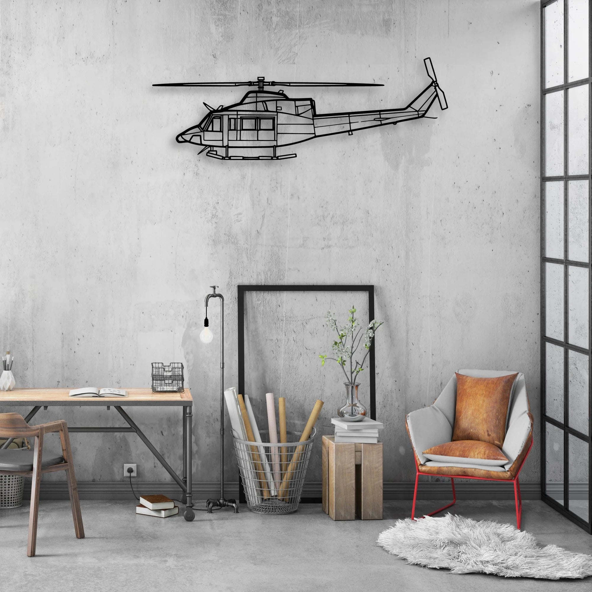 Rafale Classic Aircraft Silhouette Metal Wall Art - Aviation Hangar Decor