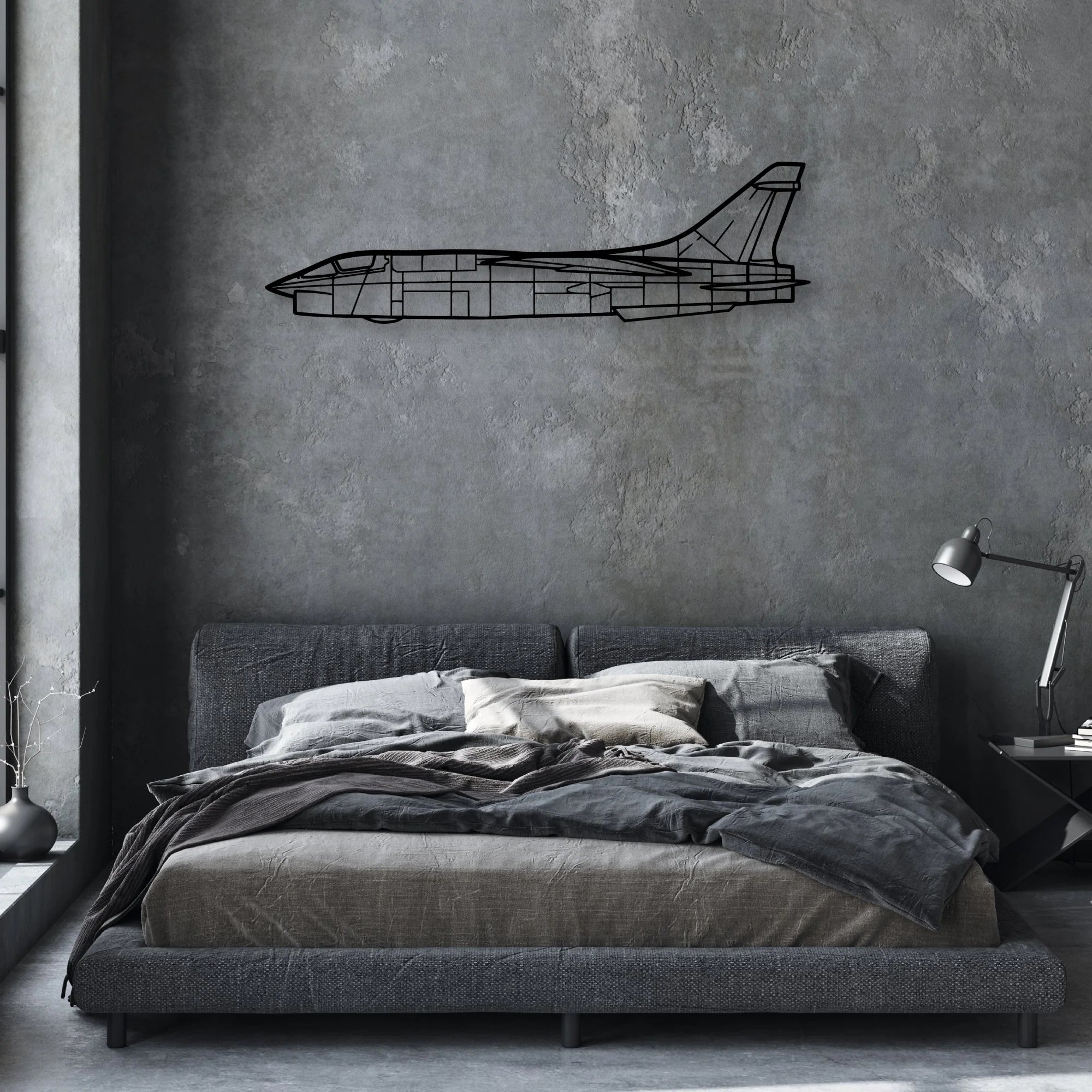 RF-8G 3 Classic Aircraft Silhouette Metal Wall Art - Aviation Hangar Decor