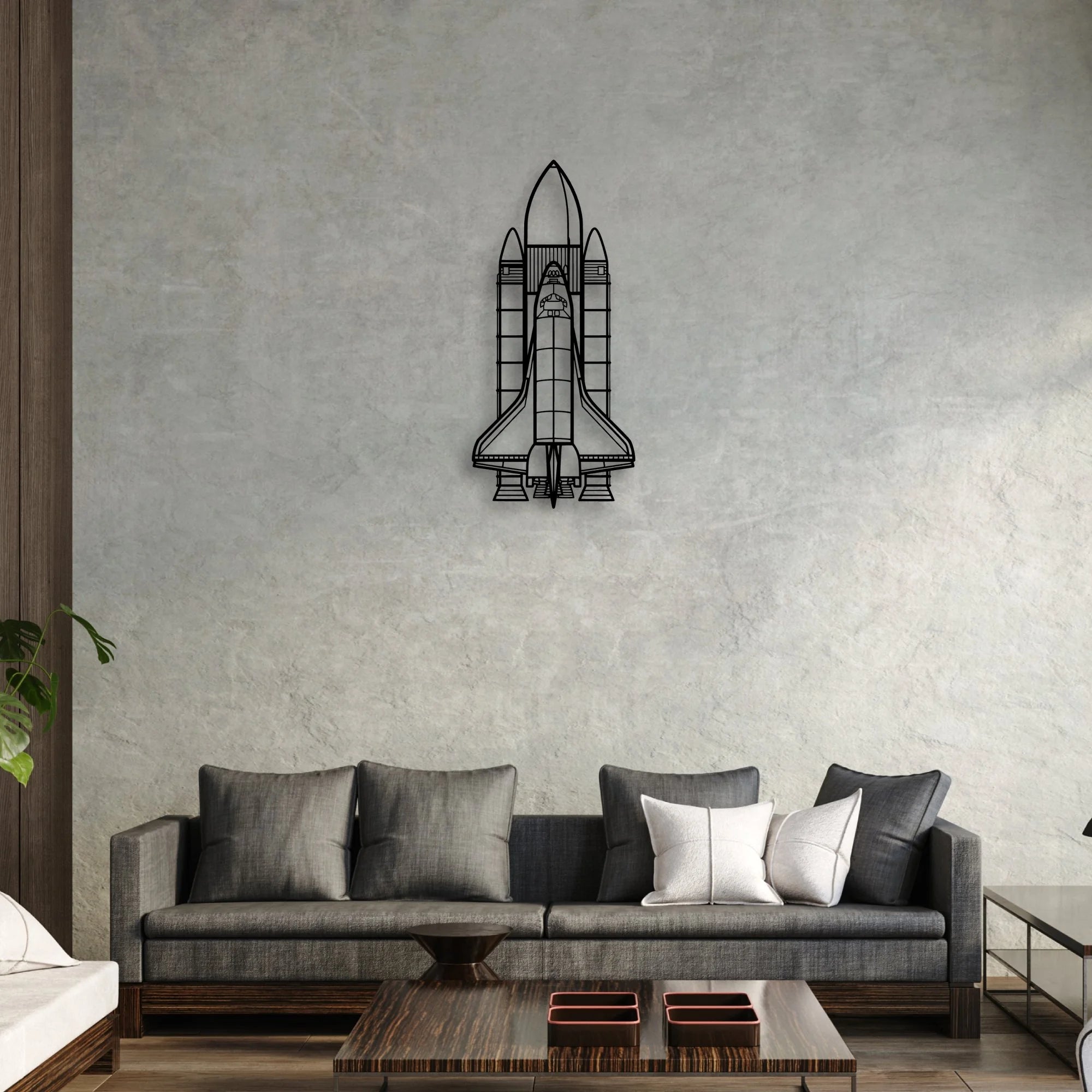 Space System Classic Aircraft Silhouette Metal Wall Art - Aviation Hangar Decor