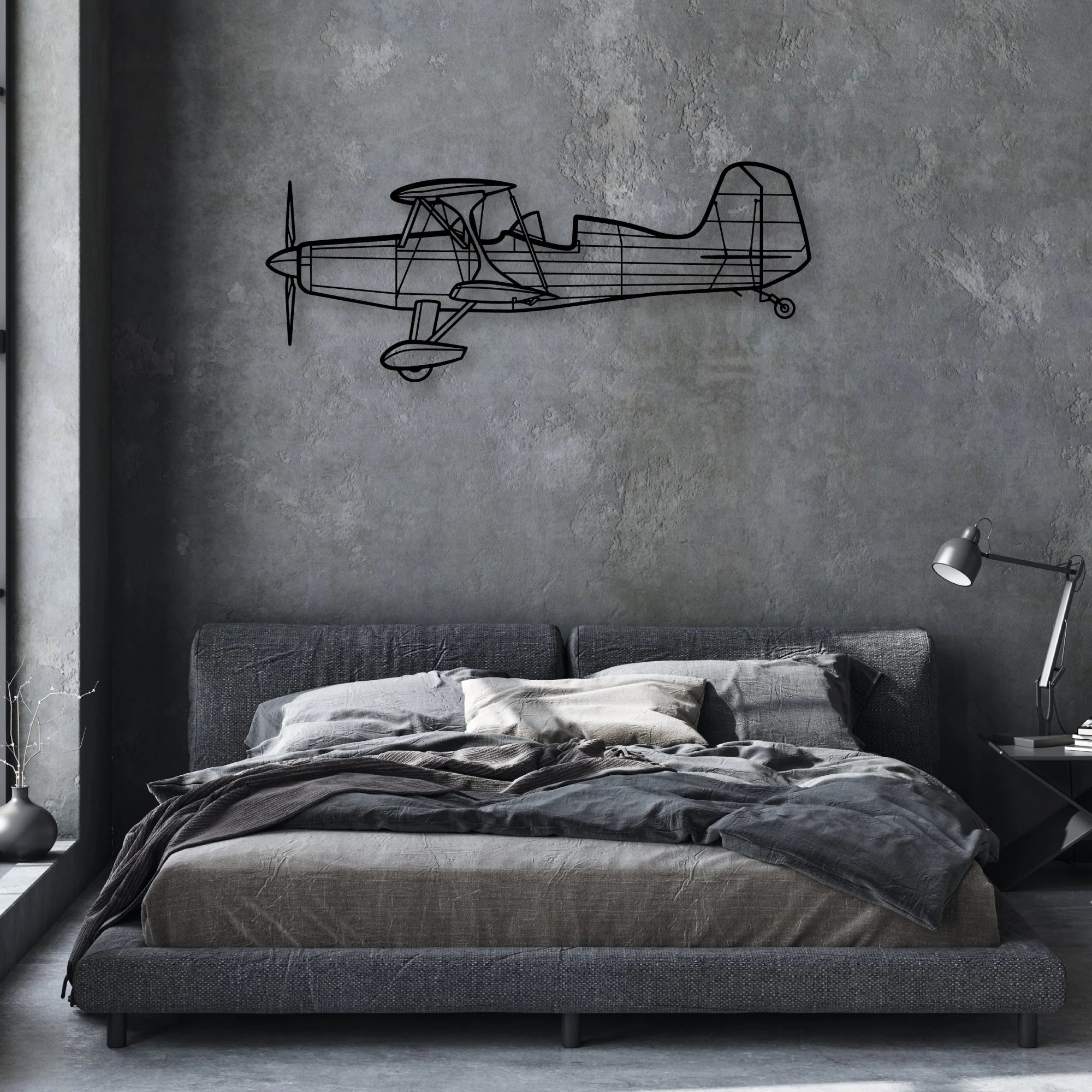 Starduster Too Classic Aircraft Silhouette Metal Wall Art - Aviation Hangar Decor