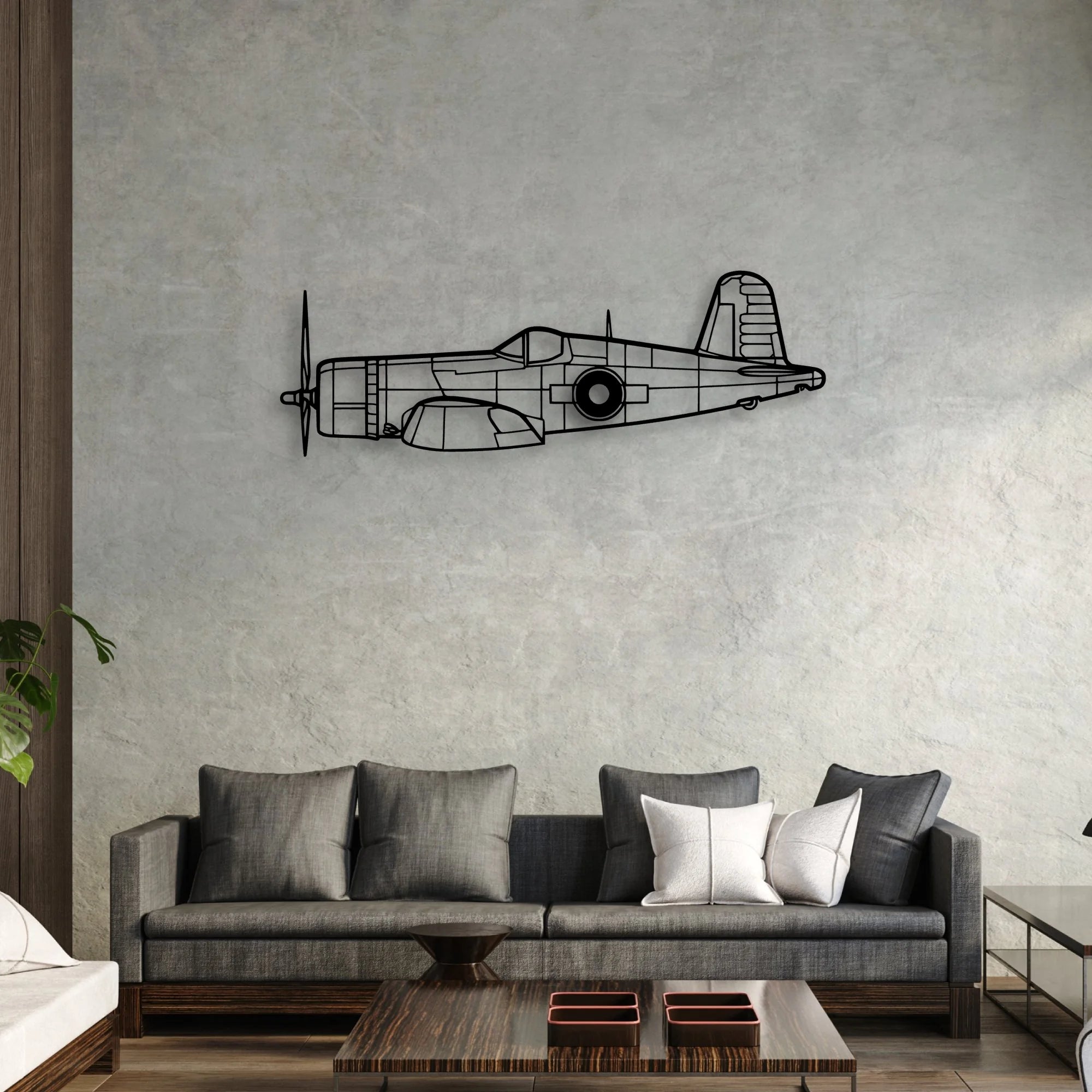 Stearman 2 Classic Aircraft Silhouette Metal Wall Art - Aviation Hangar Decor