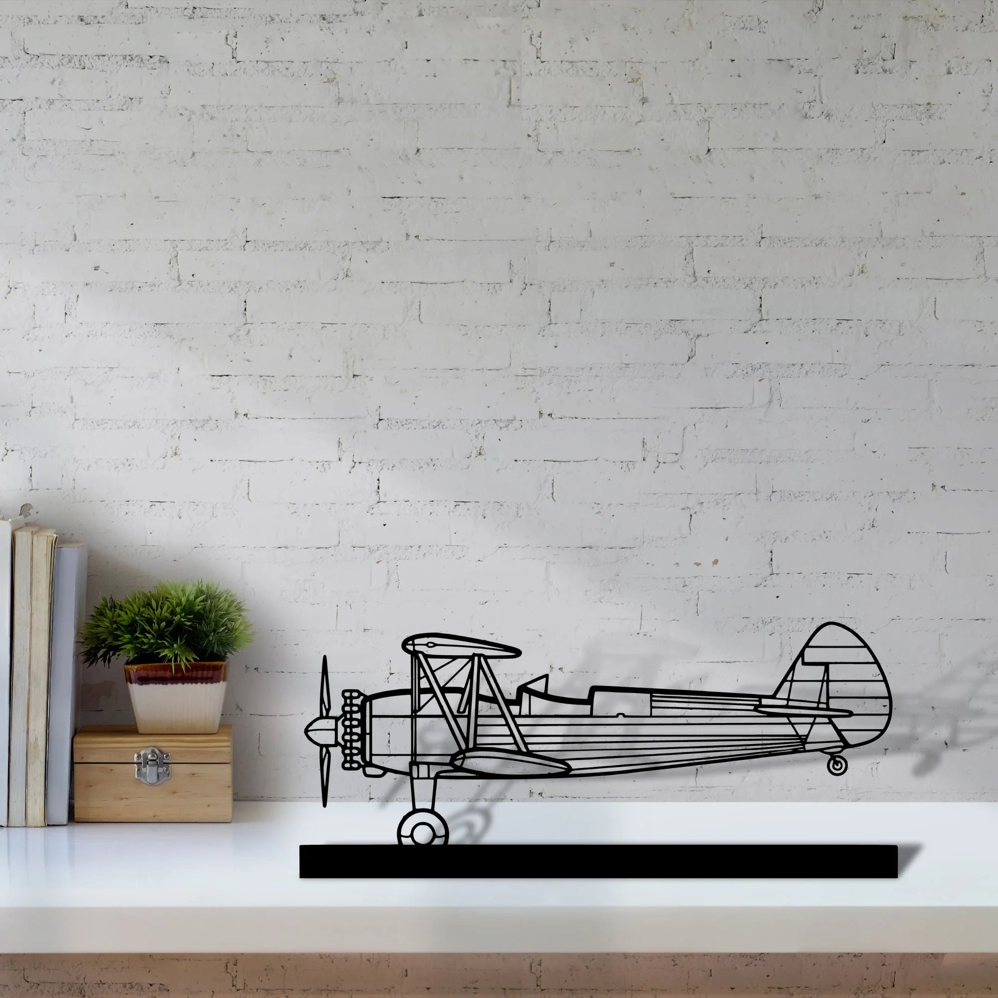 stearman-75-2 Silhouette Metal Art Stand - Aero Silhouette