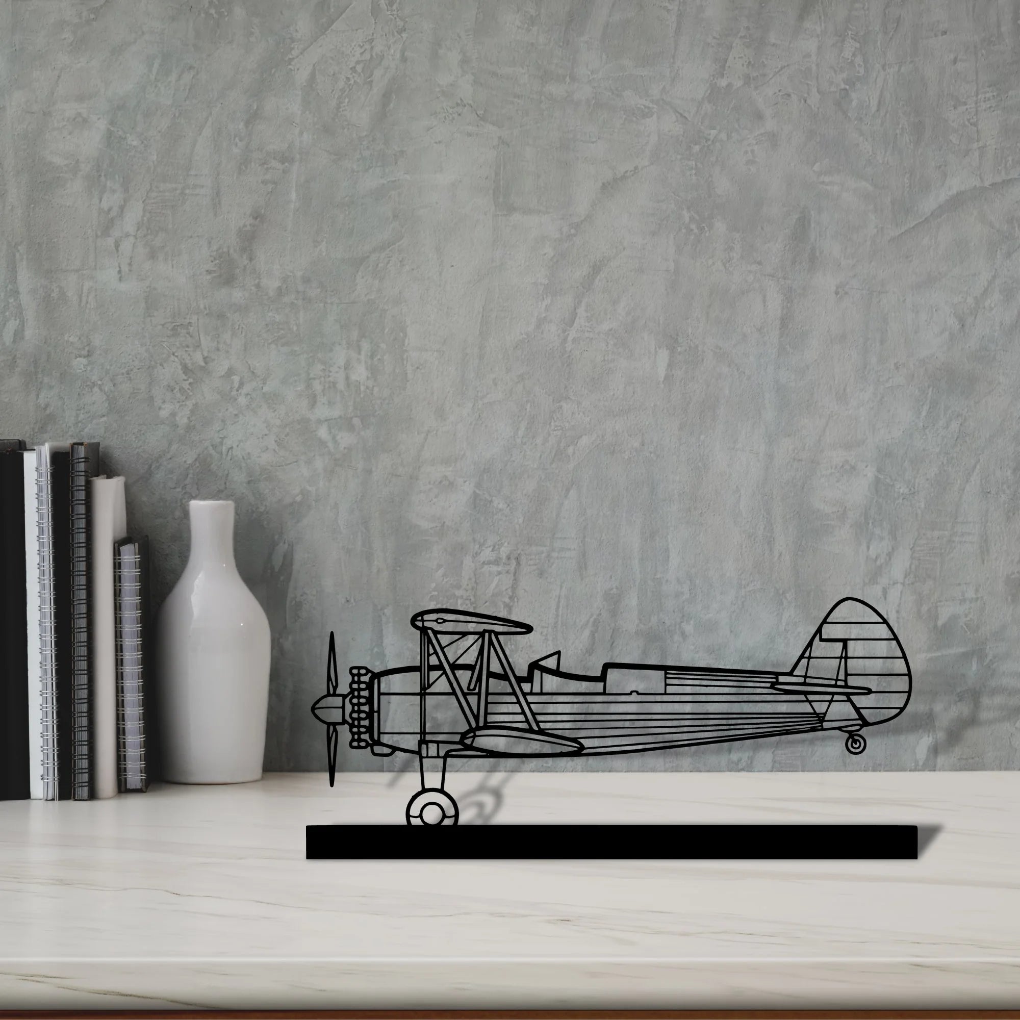 stearman-75-2 Silhouette Metal Art Stand - Aero Silhouette