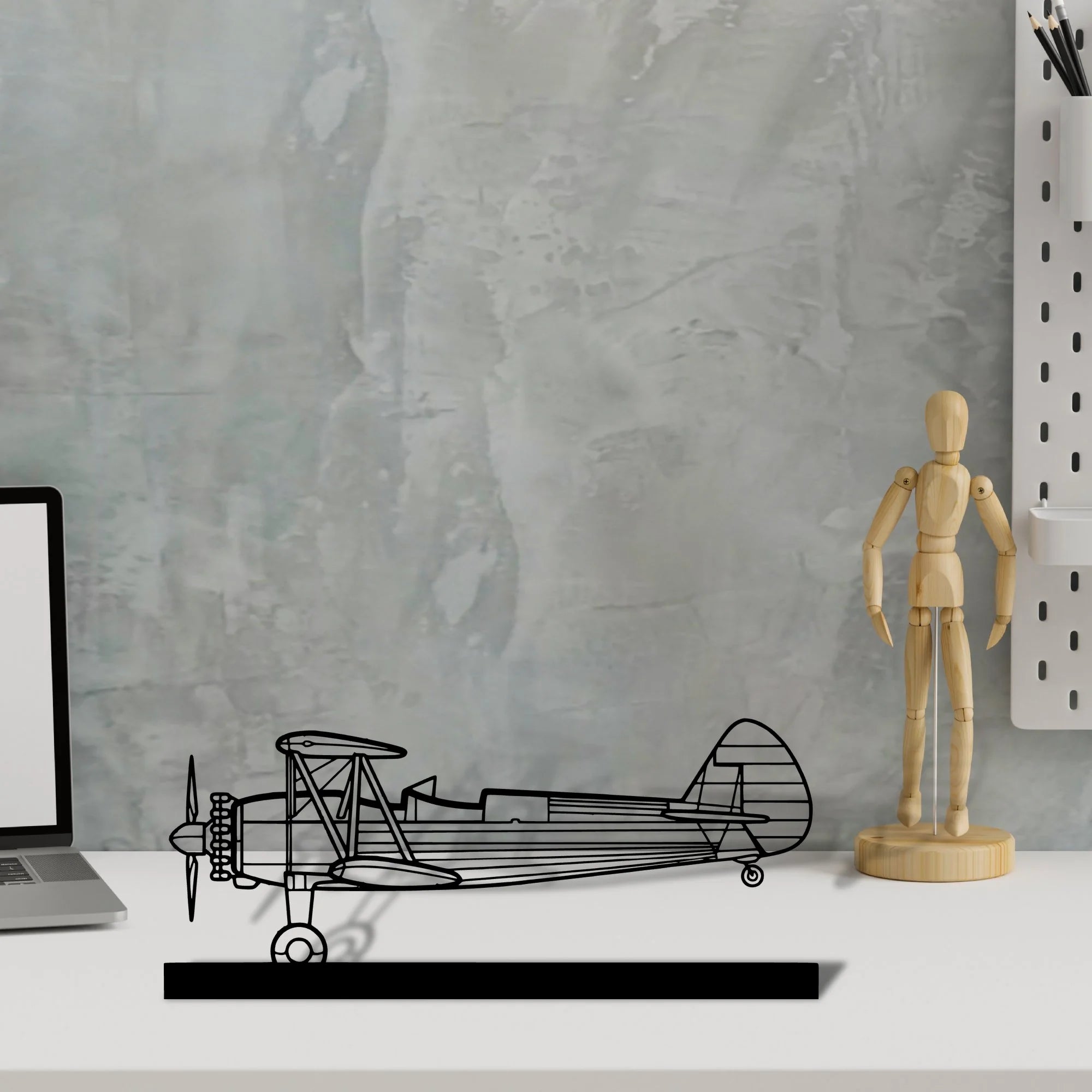 stearman-75-2 Silhouette Metal Art Stand - Aero Silhouette