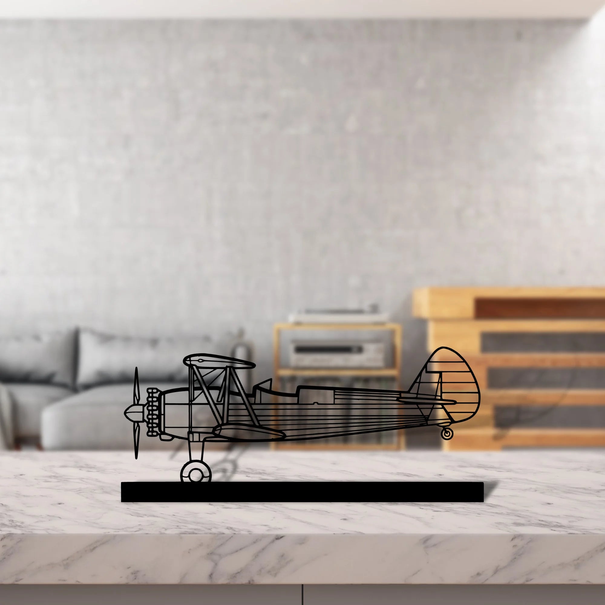 stearman-75-2 Silhouette Metal Art Stand - Aero Silhouette