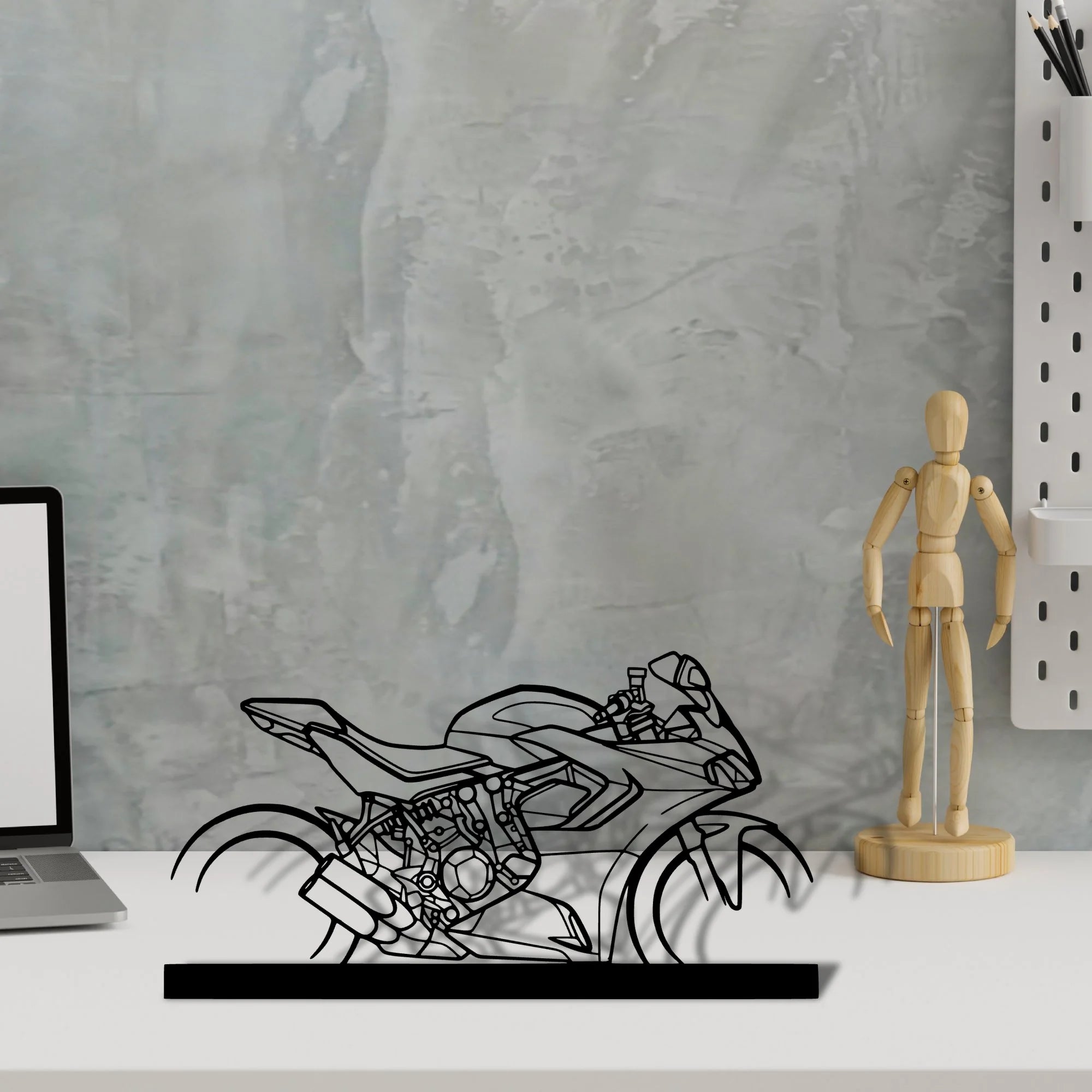 supersport-950s-2022 Silhouette Metal Art Stand - Aero Silhouette