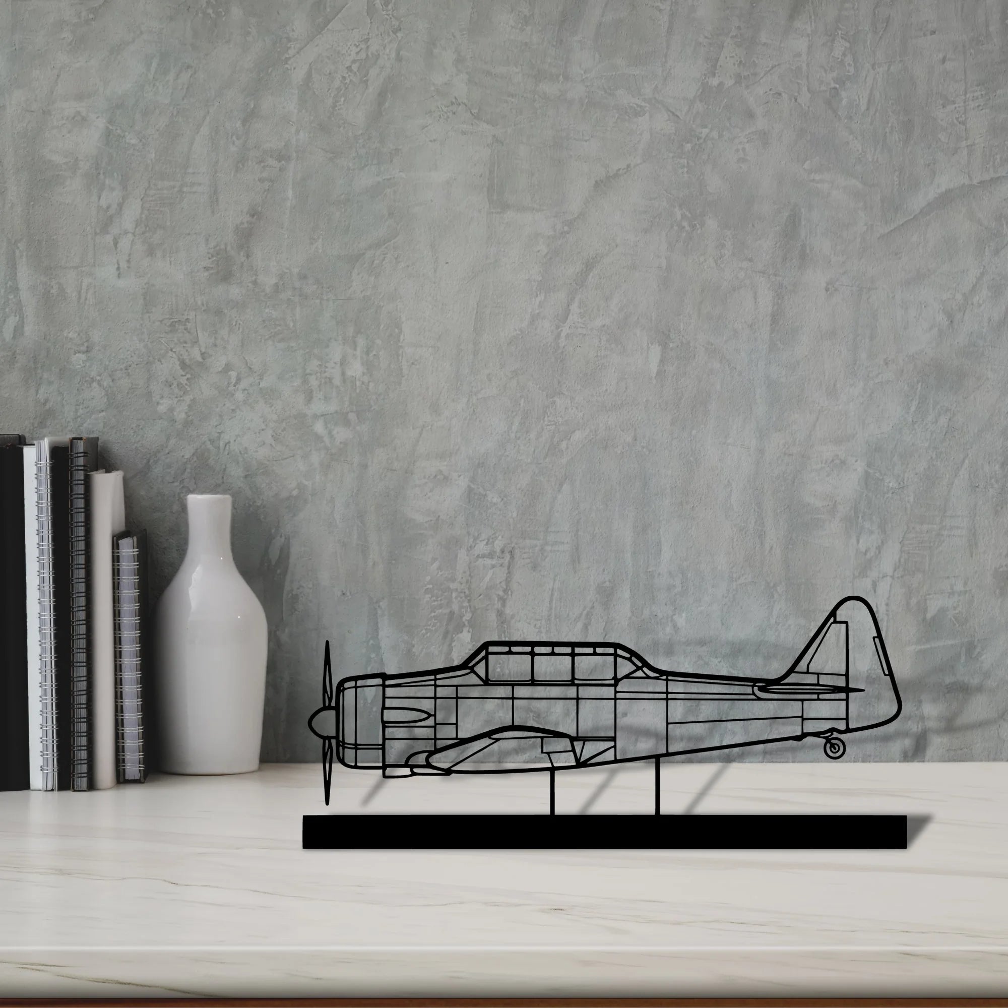 t-6g-texan-3 Silhouette Metal Art Stand - Aero Silhouette
