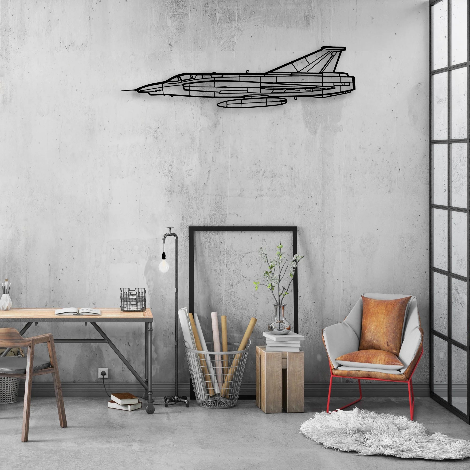 T-7 Red Hawk Classic Aircraft Silhouette Metal Wall Art - Aviation Hangar Decor
