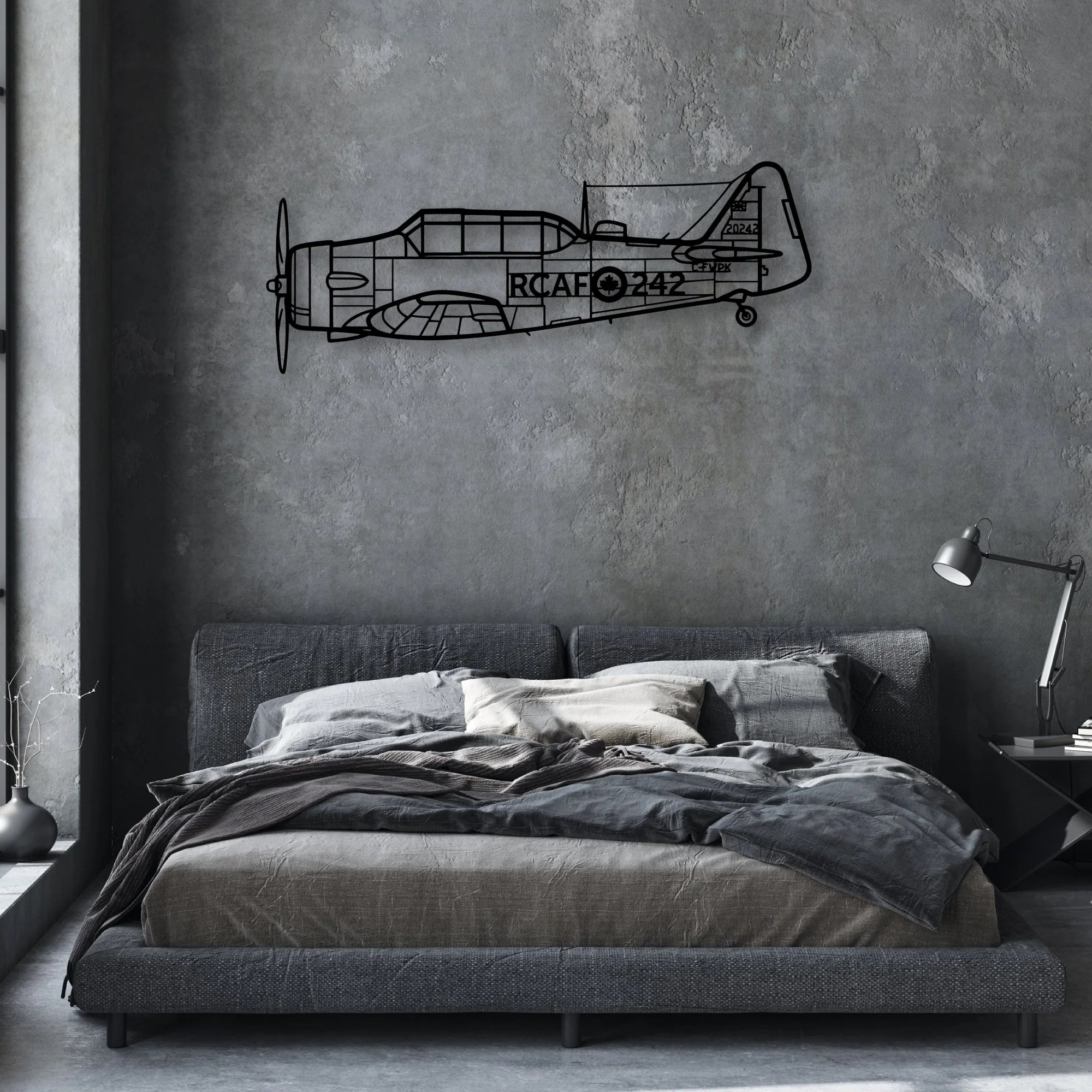 T33 2 Classic Aircraft Silhouette Metal Wall Art - Aviation Hangar Decor