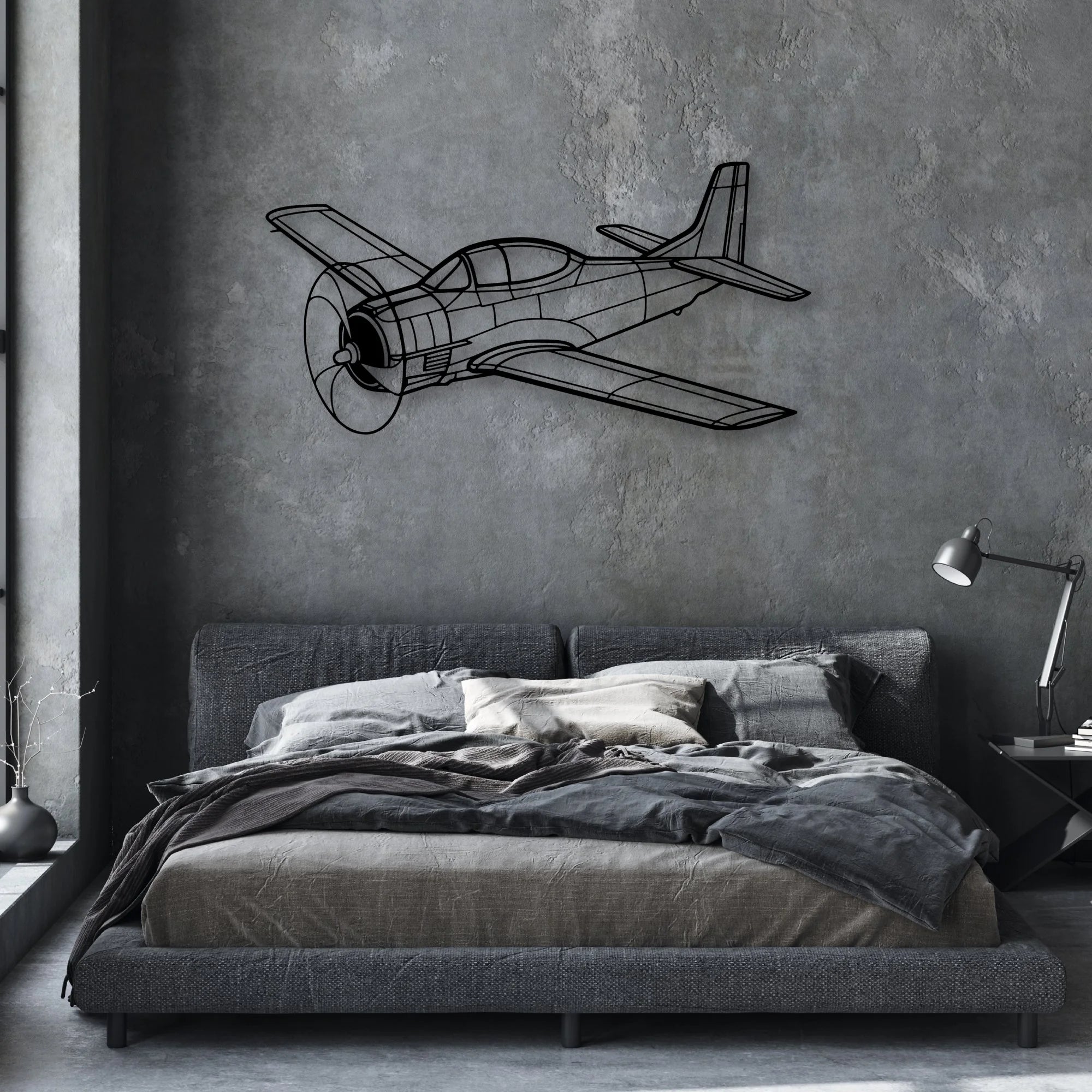 T33 Classic Aircraft Silhouette Metal Wall Art - Aviation Hangar Decor