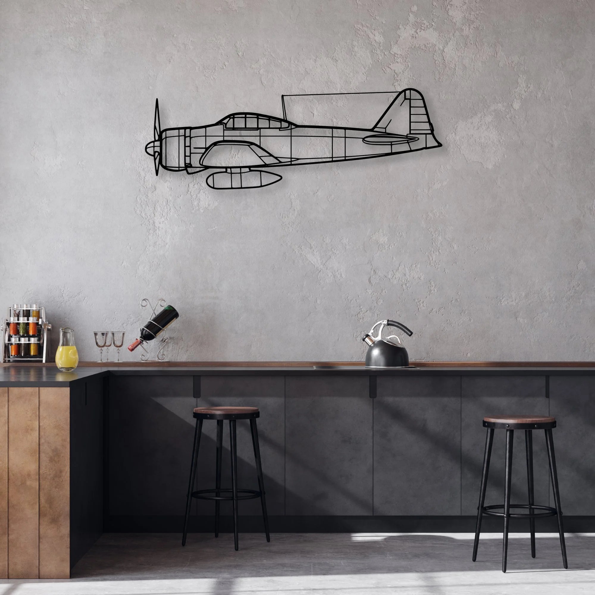 TBM-700B Classic Aircraft Silhouette Metal Wall Art - Aviation Hangar Decor