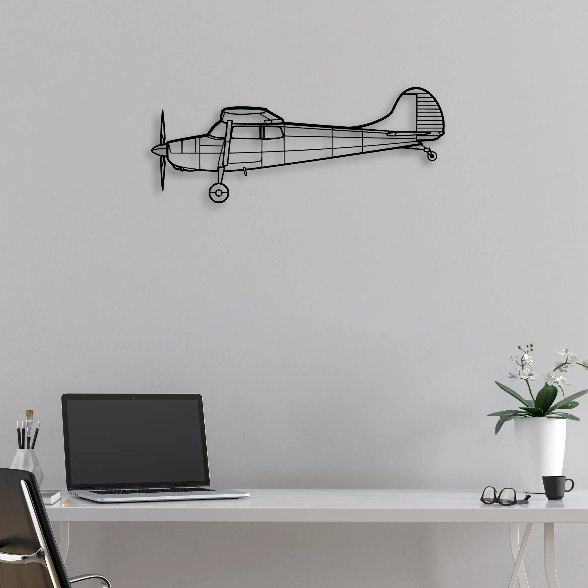 Tempest Classic Aircraft Silhouette Metal Wall Art - Aviation Hangar Decor
