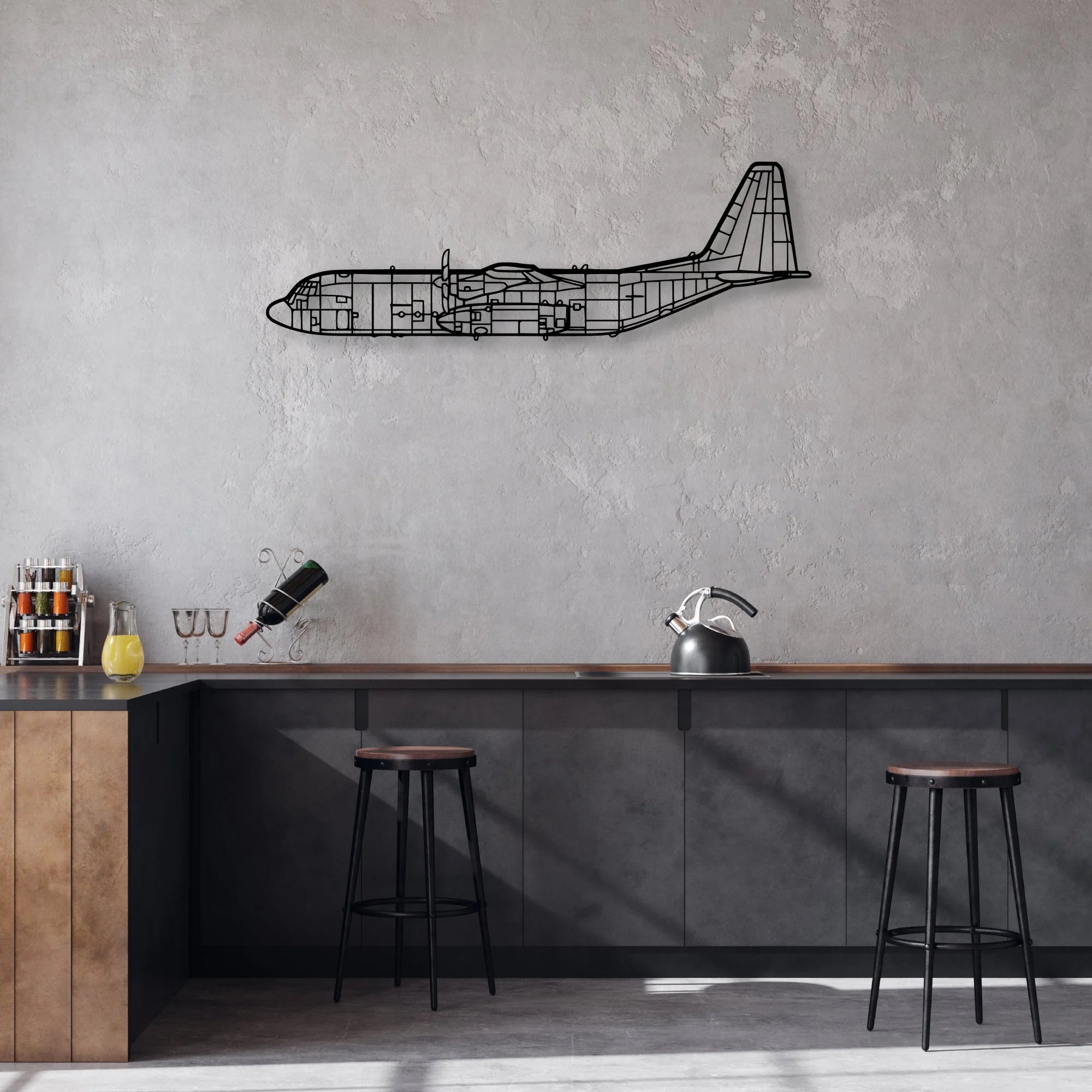 Tornado 7 Classic Aircraft Silhouette Metal Wall Art - Aviation Hangar Decor