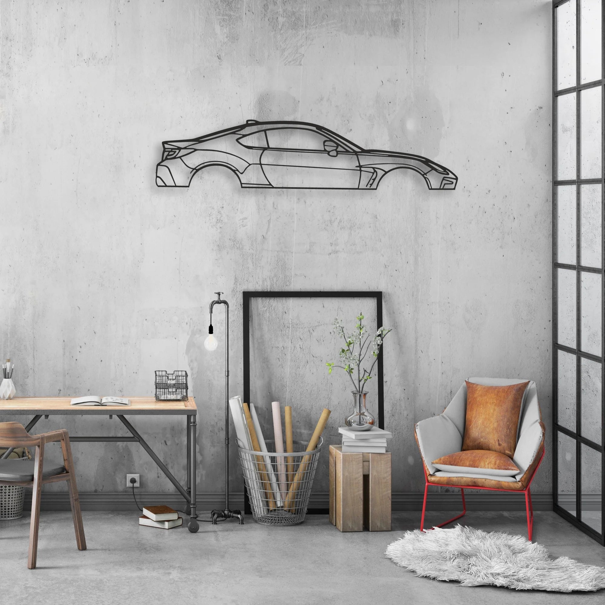 toyota gr86 Classic Silhouette Metal Wall Art - Automotive Garage Decor