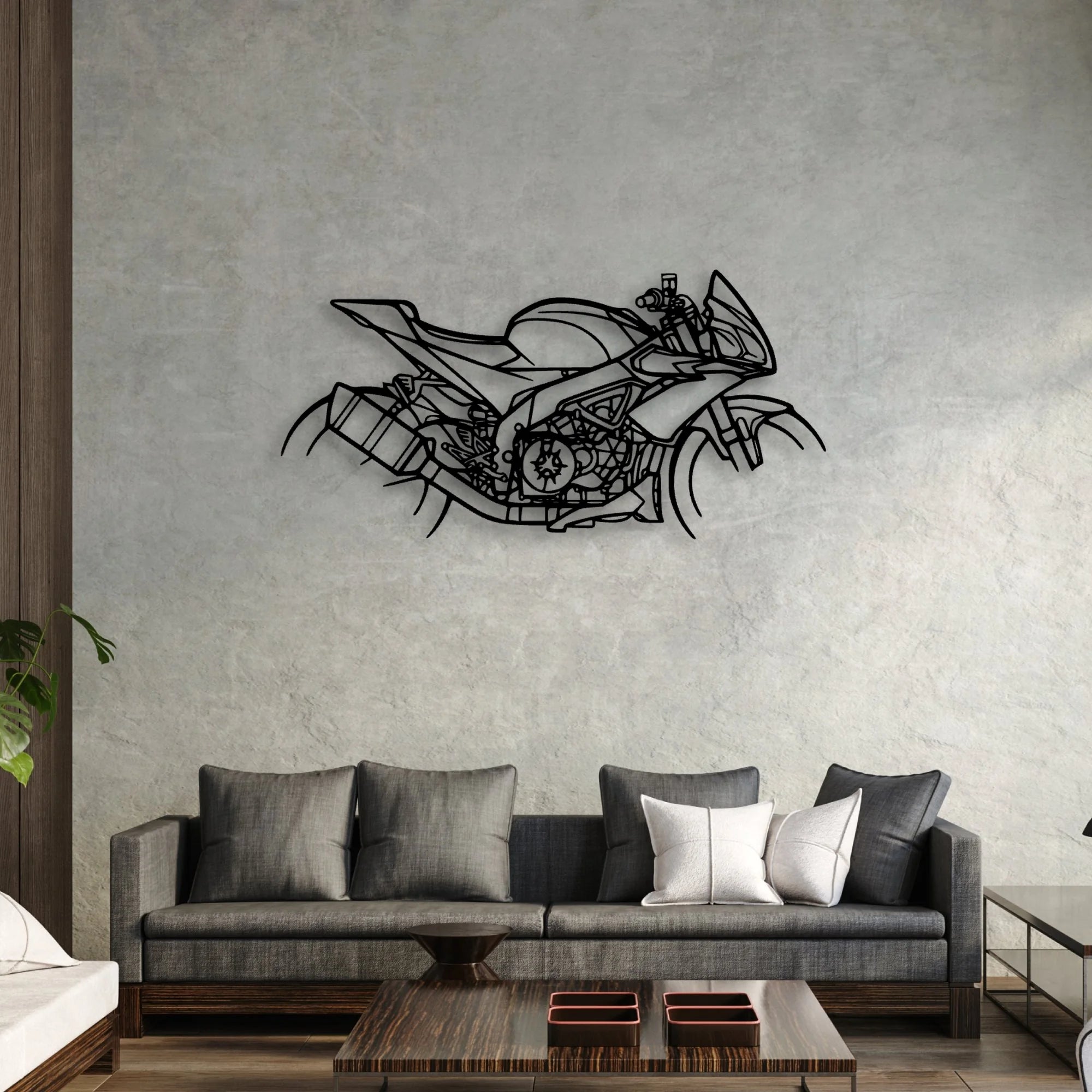 Tuono 2018 Classic Motorcycle Silhouette Metal Wall Art - Moto Garage Decor