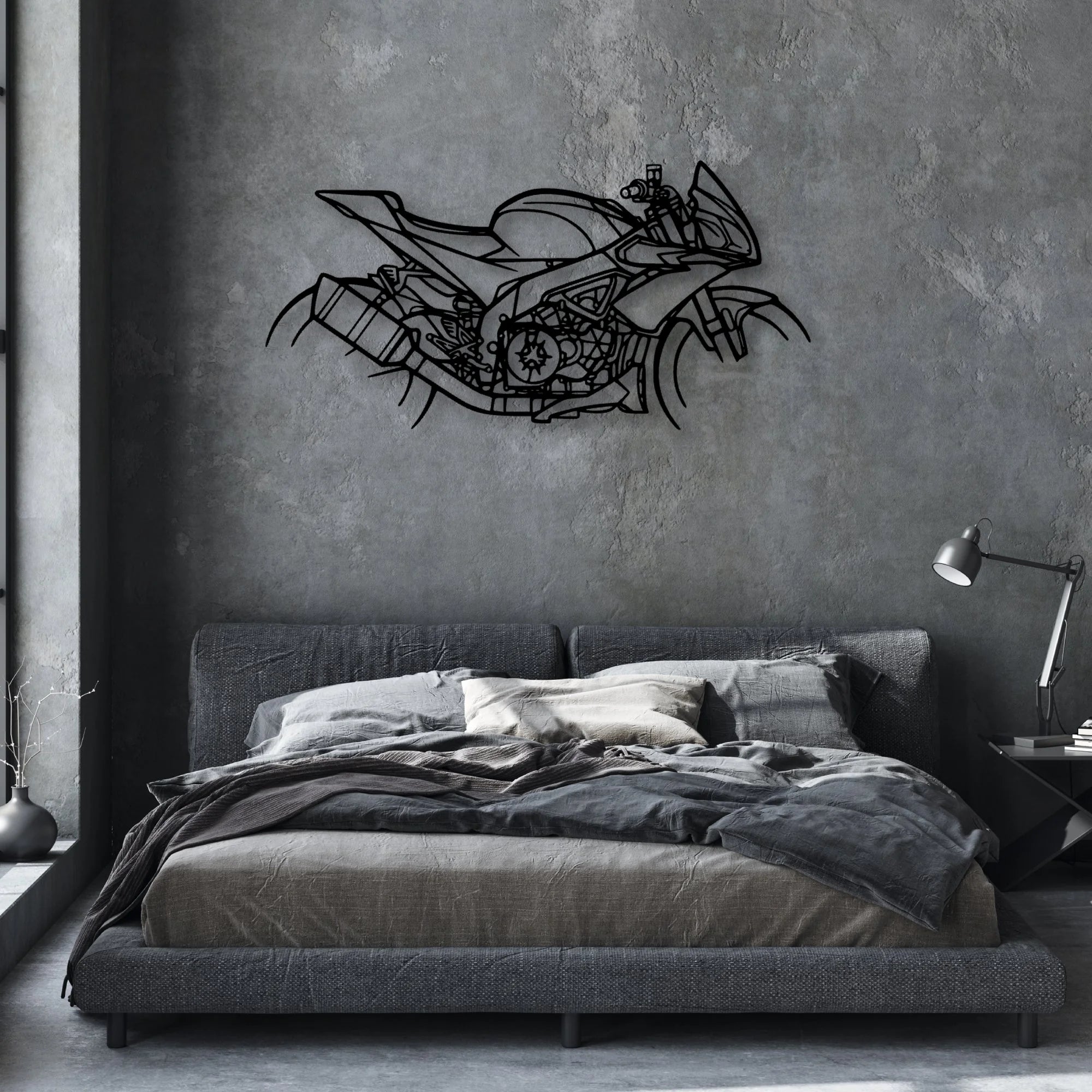 Tuono 2018 Classic Motorcycle Silhouette Metal Wall Art - Moto Garage Decor
