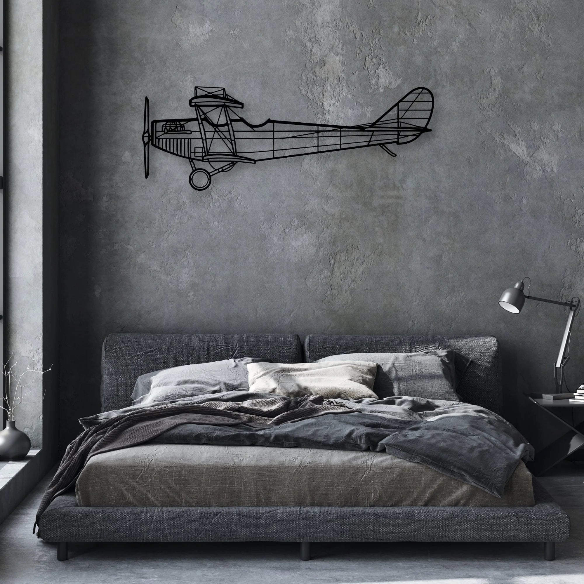 Typhoon Classic Aircraft Silhouette Metal Wall Art - Aviation Hangar Decor