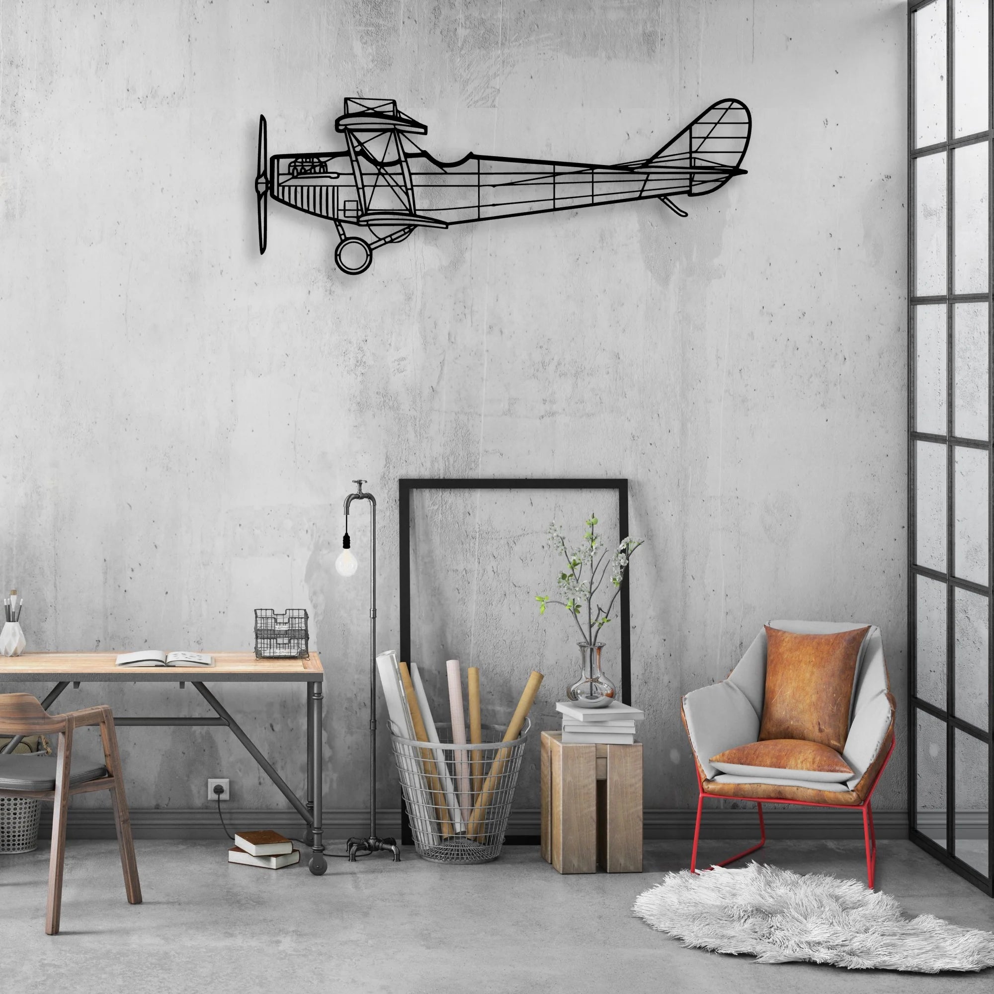 Typhoon Classic Aircraft Silhouette Metal Wall Art - Aviation Hangar Decor