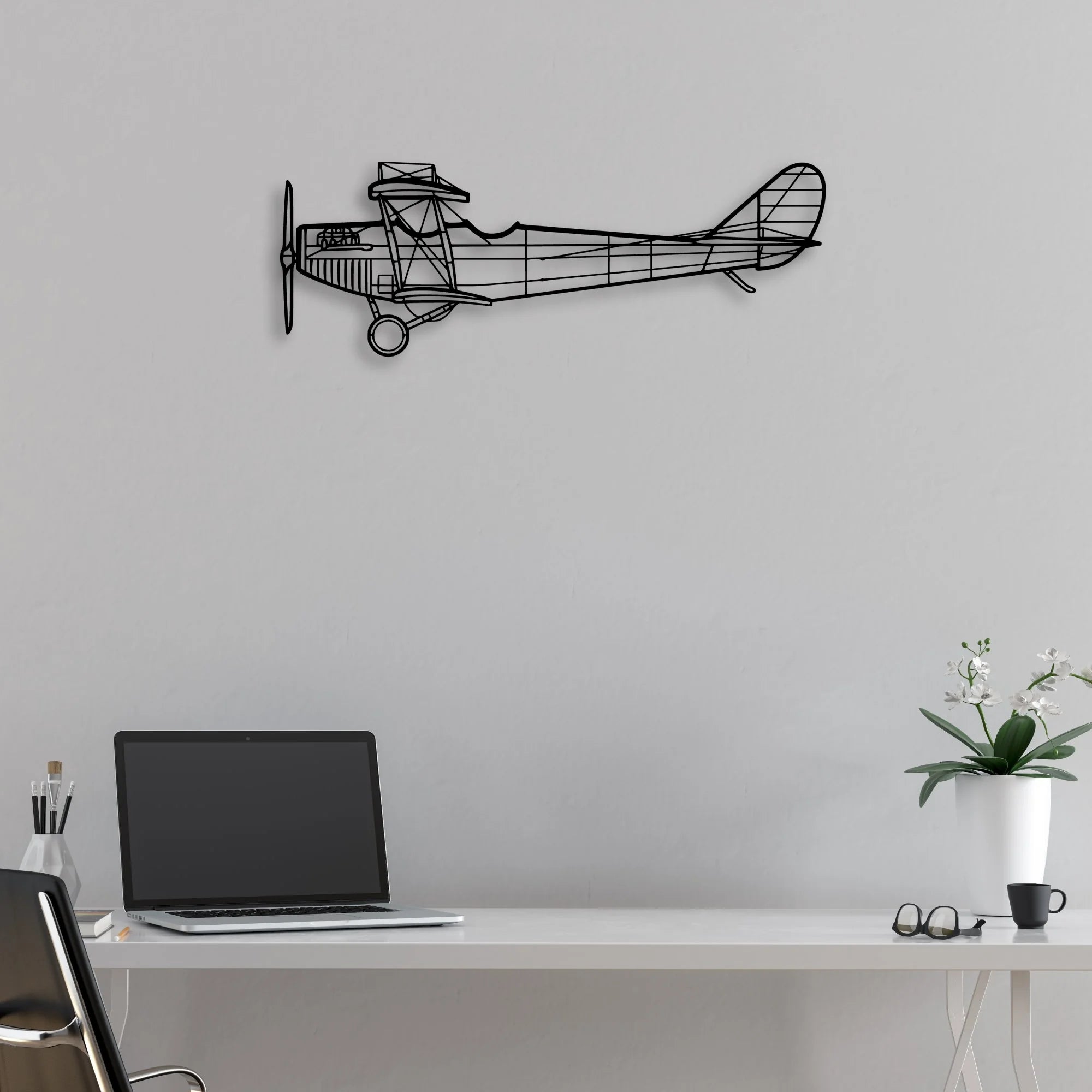 Typhoon Classic Aircraft Silhouette Metal Wall Art - Aviation Hangar Decor