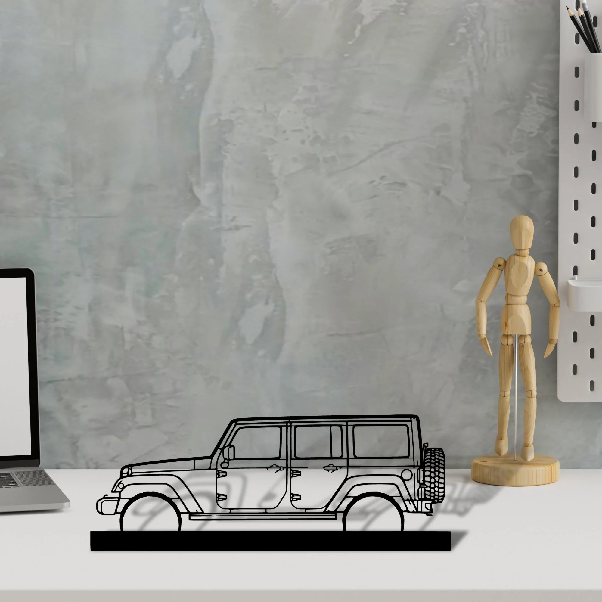 wrangler-2015 Silhouette Metal Art Stand - Aero Silhouette