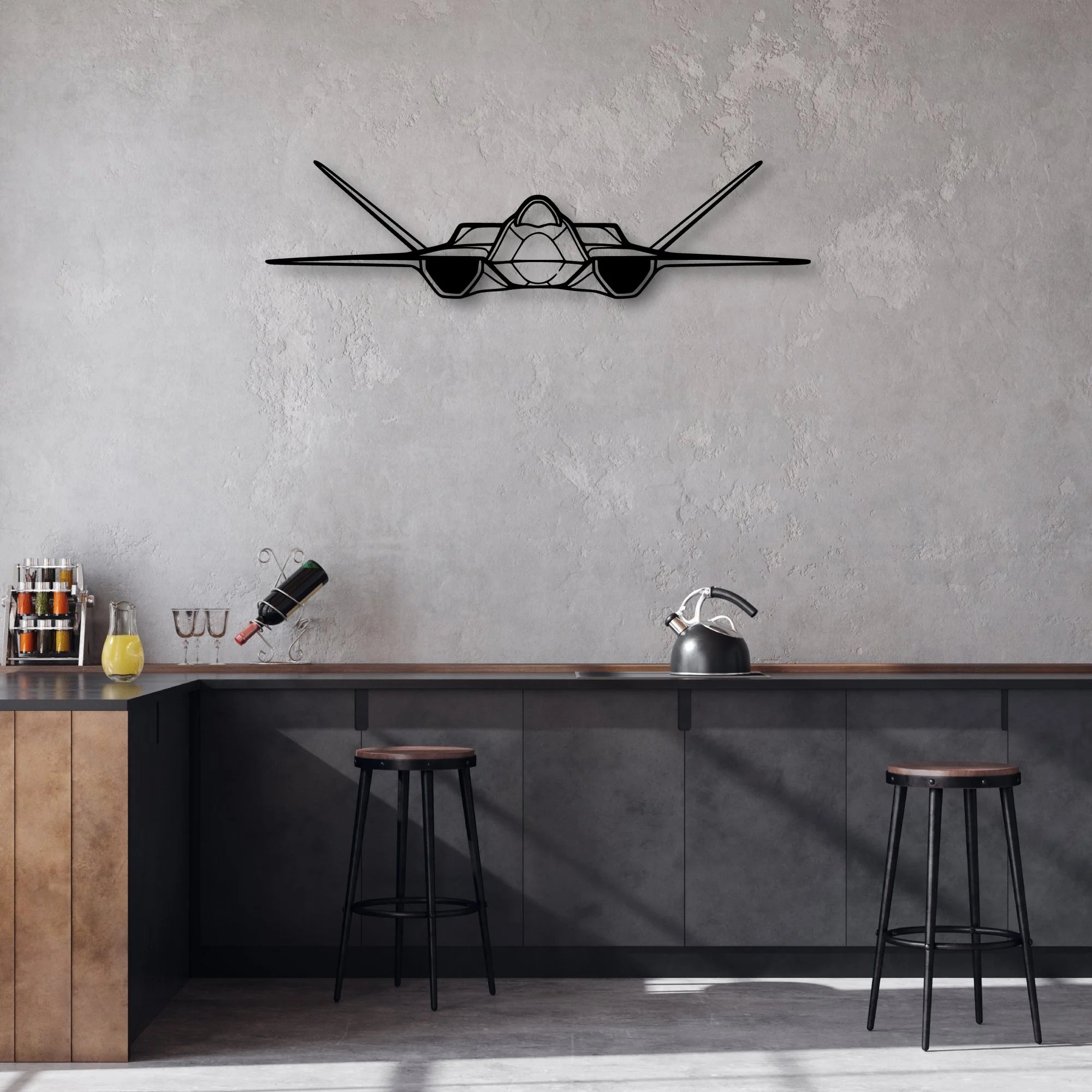YF-23 Classic Aircraft Silhouette Metal Wall Art - Aviation Hangar Decor