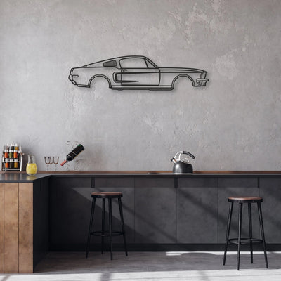 003-MUSTANG gt390-hkn-var MUSTANG Classic Silhouette Metal Wall Art - Automotive Garage Decor