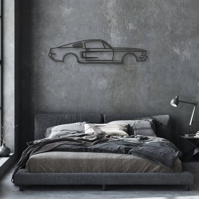 003-MUSTANG gt390-hkn-var MUSTANG Classic Silhouette Metal Wall Art - Automotive Garage Decor