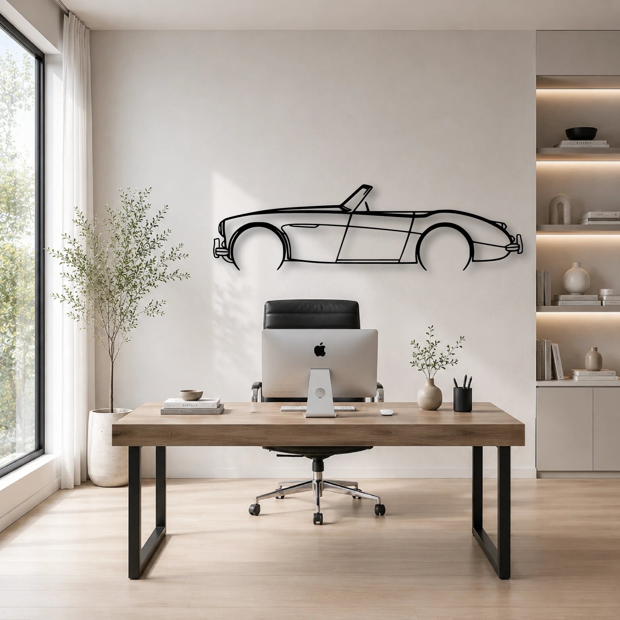 106 1957 Classic Silhouette Metal Wall Art - Automotive Garage Decor